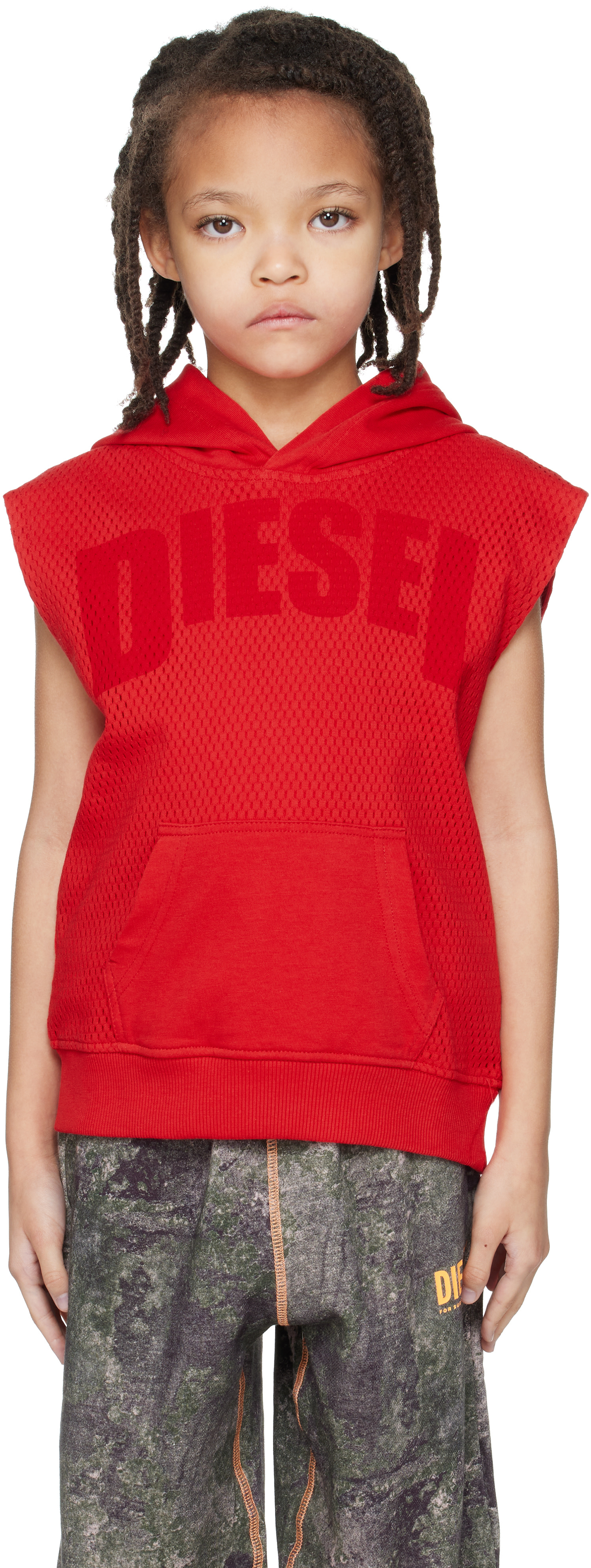 Diesel - 키즈 레드 S메시 오버 탱크탑