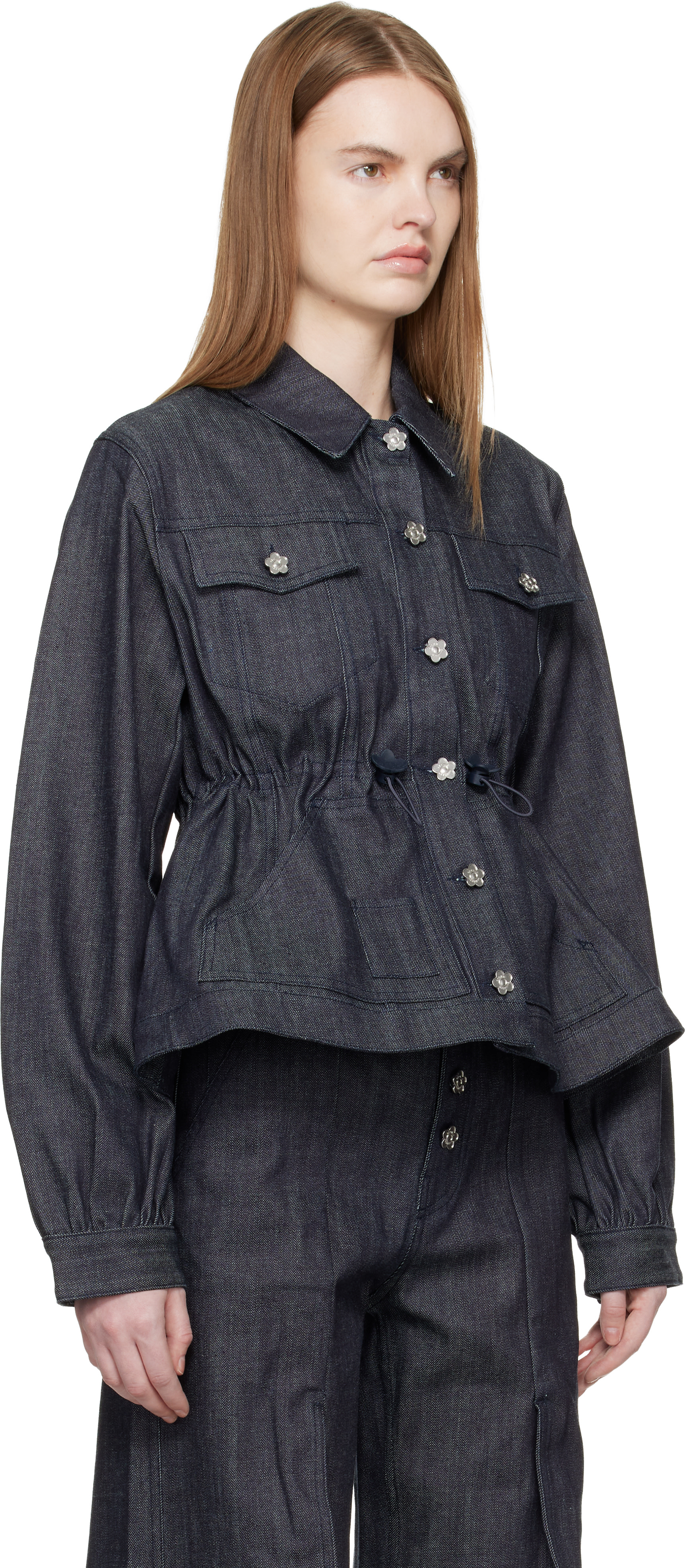 新品❣️【Cecilie Bahnsen】Sean デニムジャケットUK8 Cecilie Bahnsen: ネイビー CBcandida デニムジャケット | SSENSE 日本