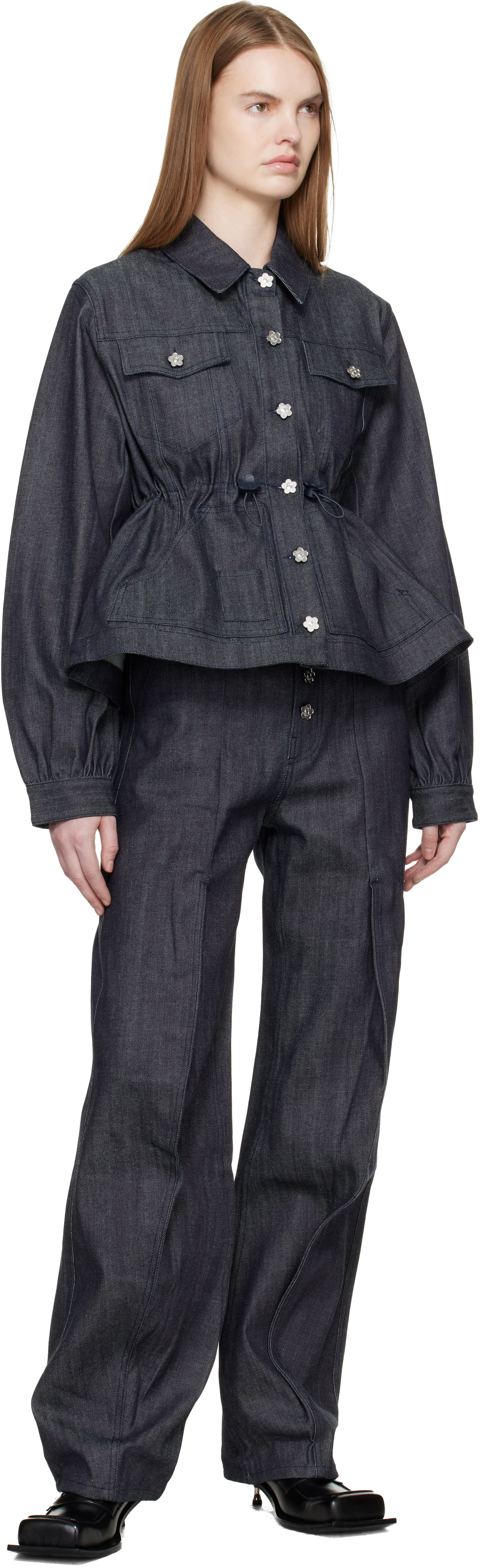 Cecilie Bahnsen デニムパンツ Cecilie Bahnsen: Navy CBcarmela Jeans | SSENSE