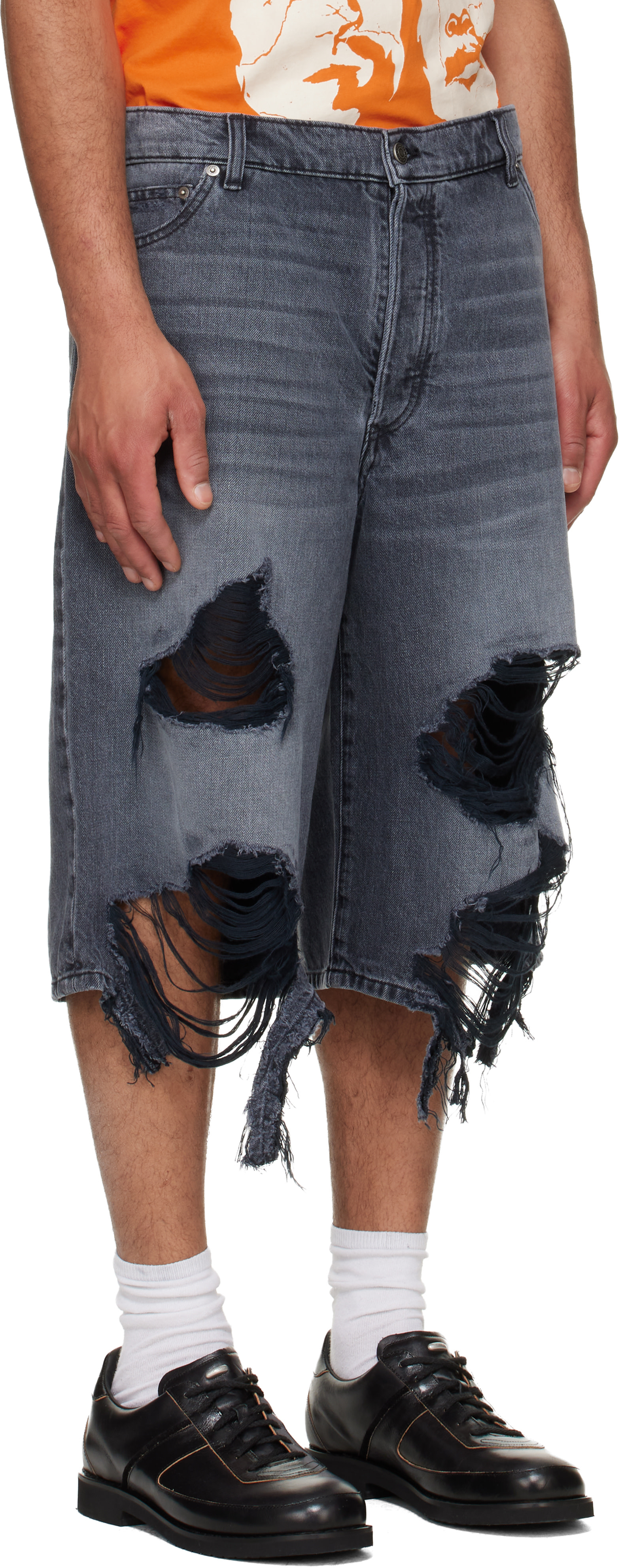 sansangear ショートパンツ COÛT DE LA LIBERTÉ: ブラック Zander Rigid Denim Baggy ショート