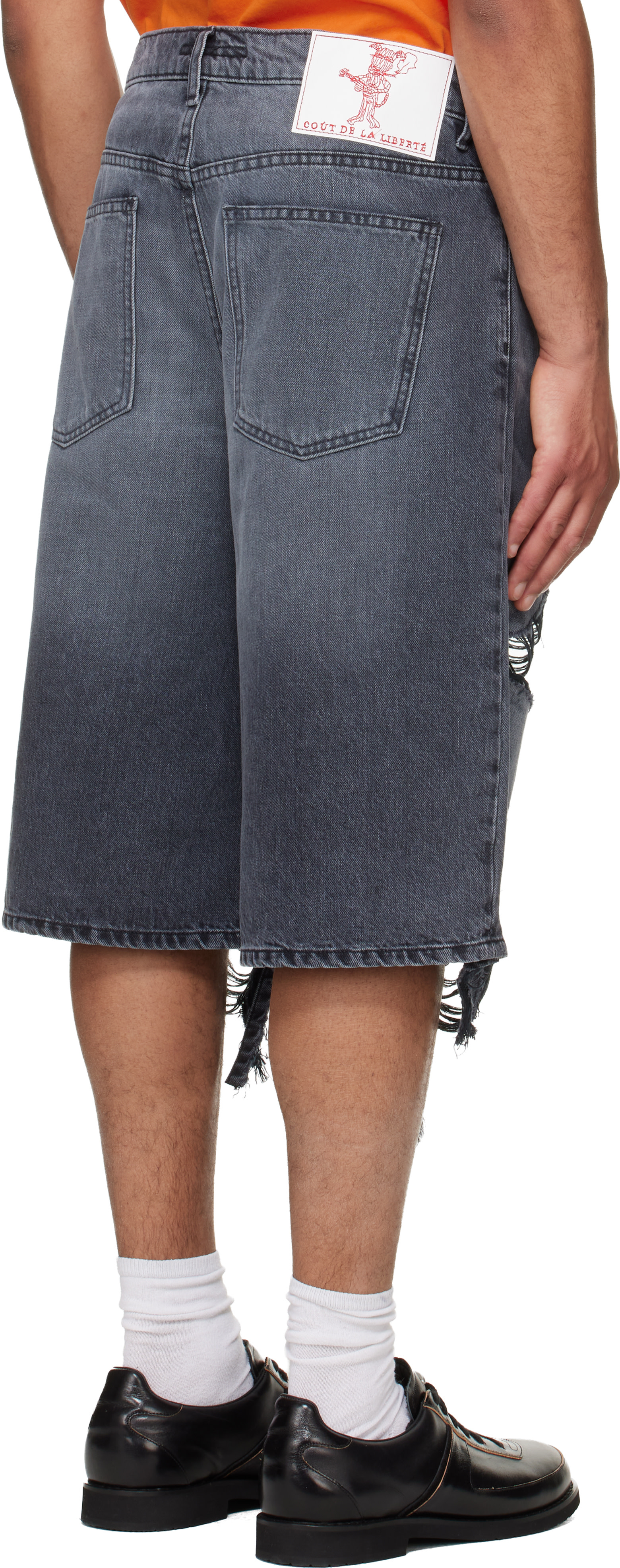 COÛT DE LA LIBERTÉ: ブラック Zander Rigid Denim Baggy ショート