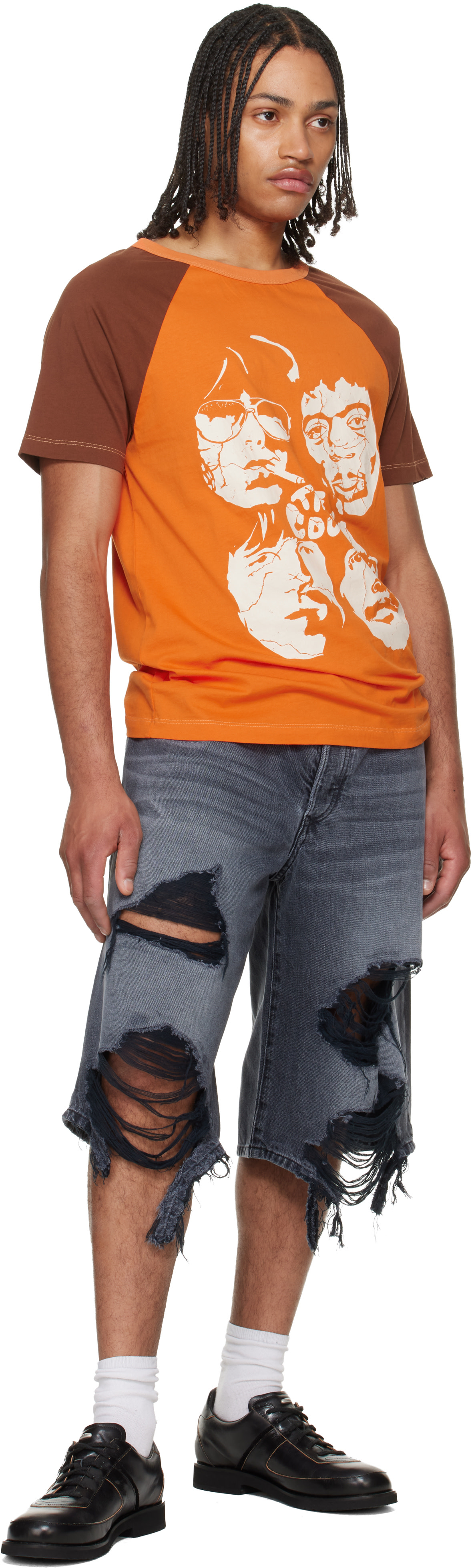 COÛT DE LA LIBERTÉ: ブラック Zander Rigid Denim Baggy ショート