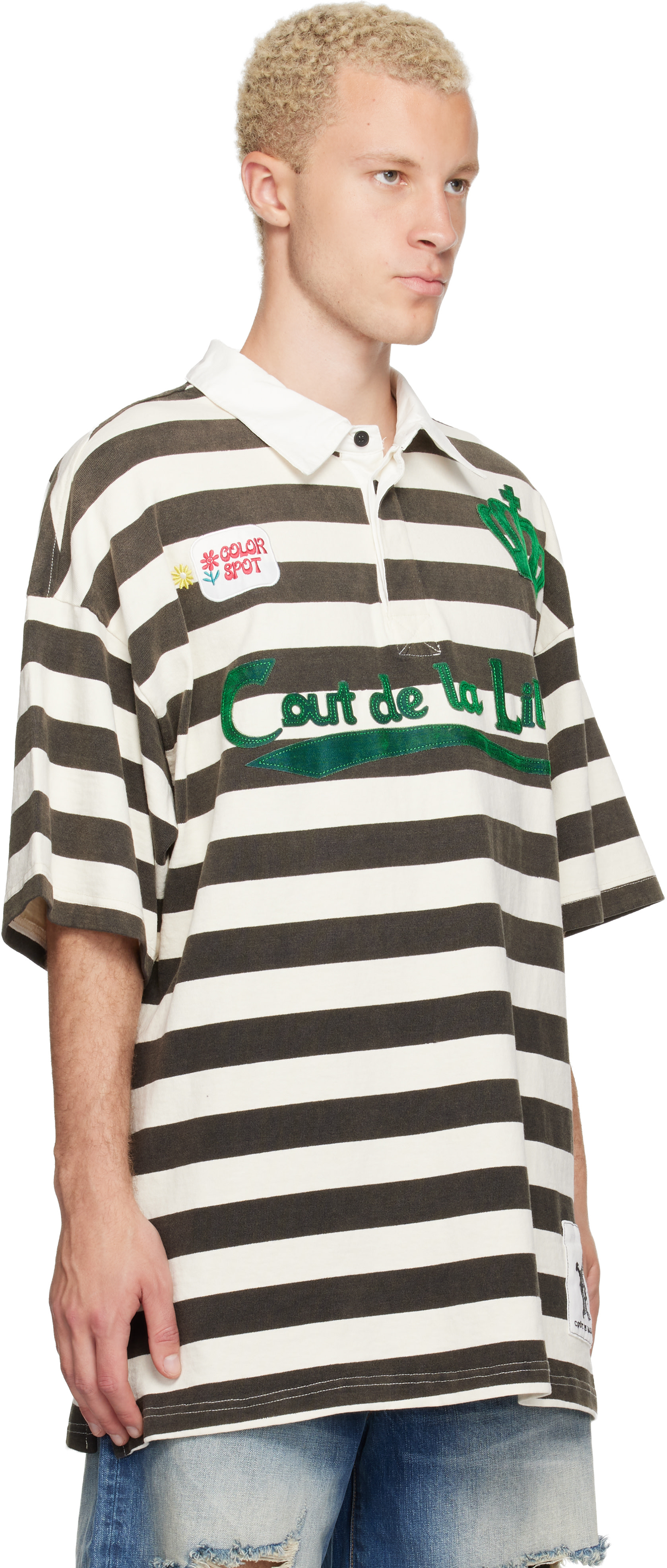 COÛT DE LA LIBERTÉ: ブラック＆ホワイト Connor Stripe ラガーシャツ