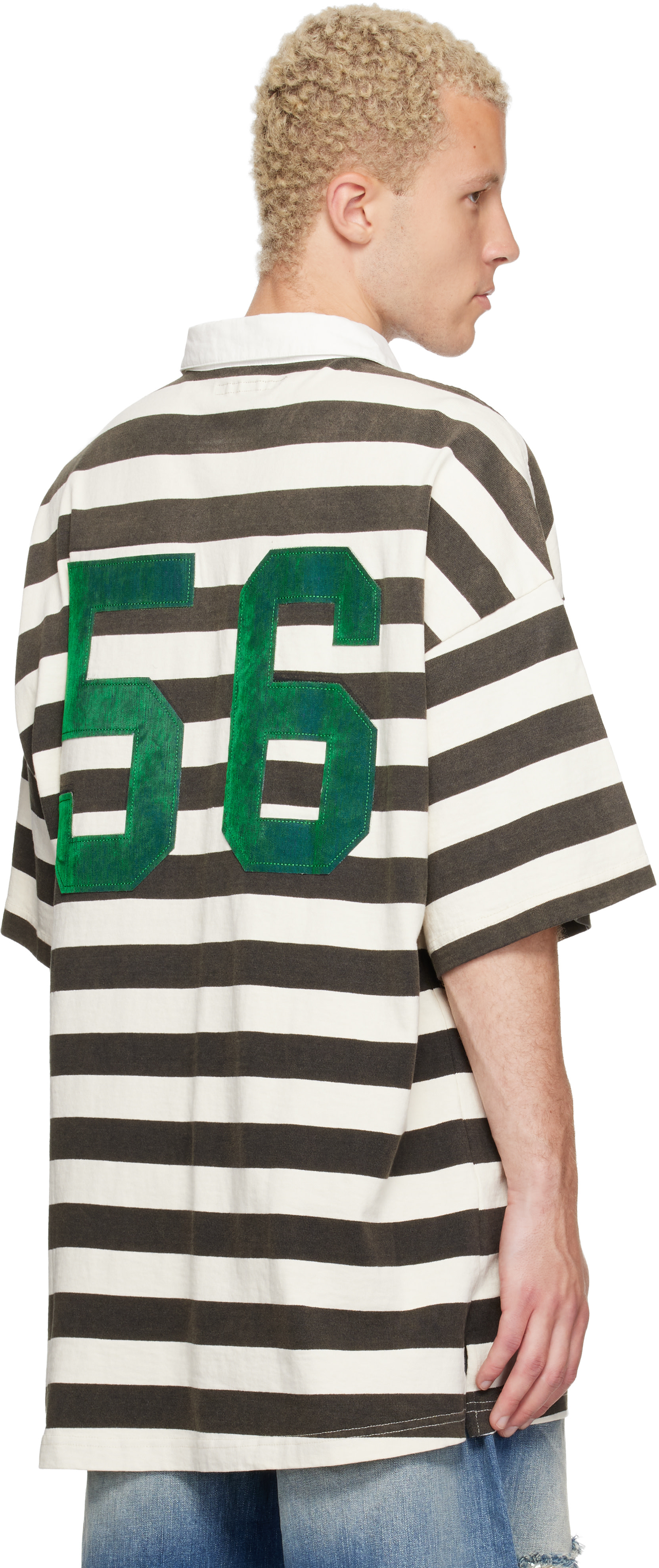 COÛT DE LA LIBERTÉ: ブラック＆ホワイト Connor Stripe ラガーシャツ