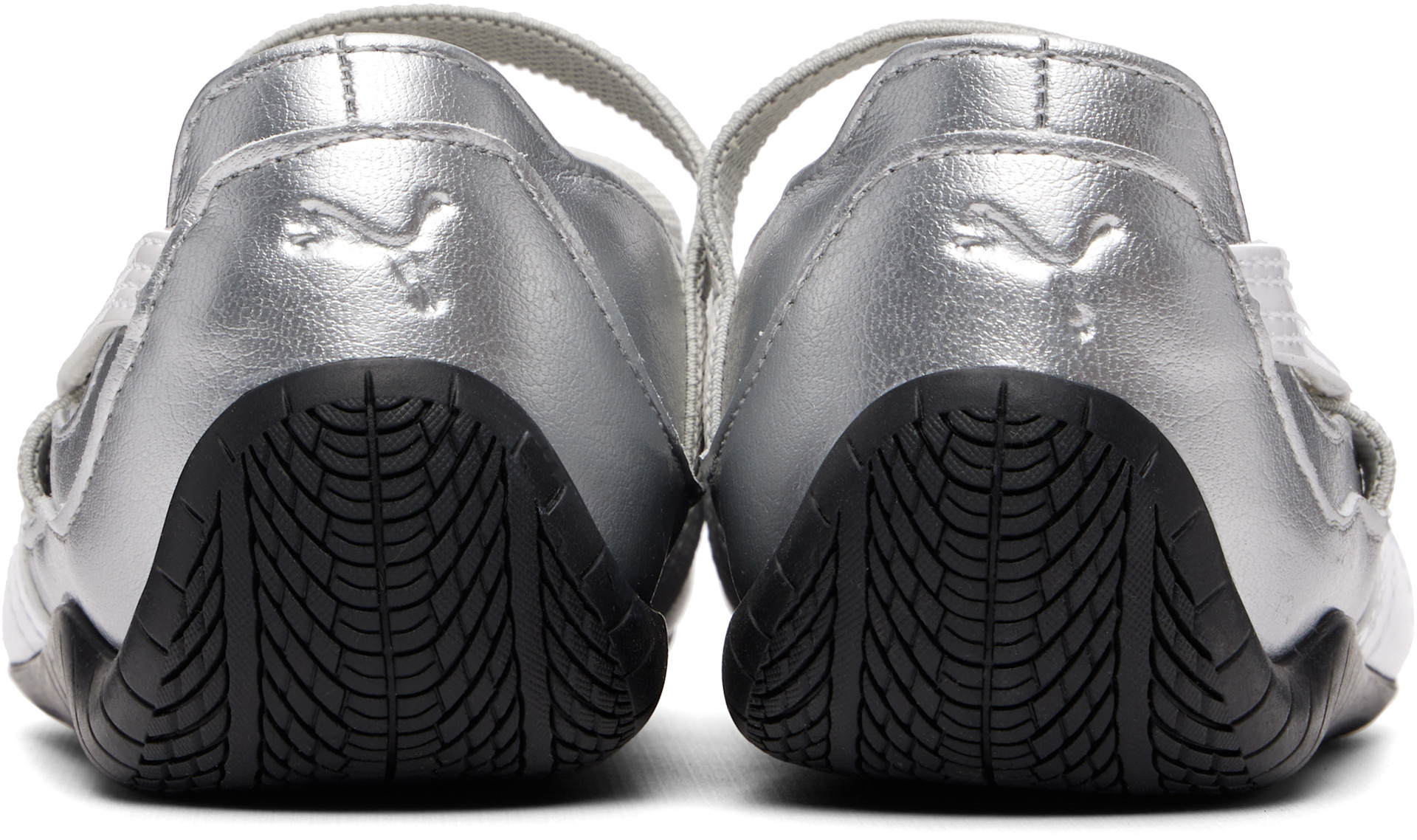 PUMA: Silver Speedcat Ballet Metallic Sneakers | SSENSE