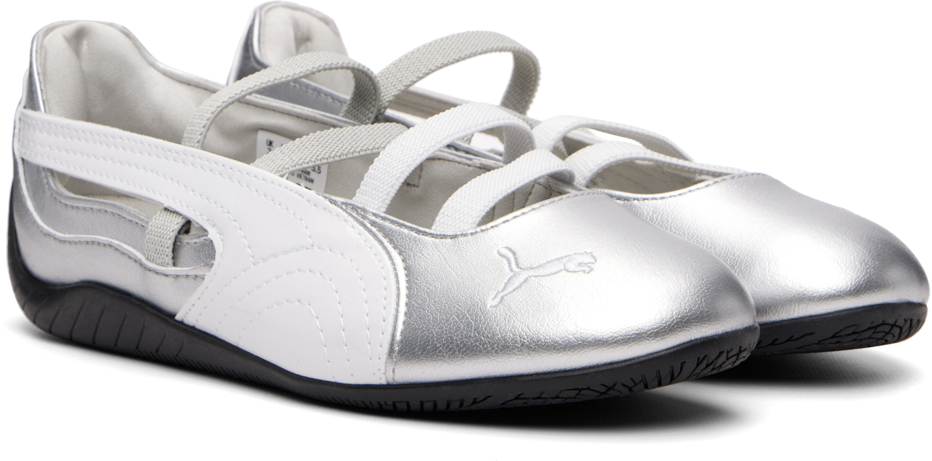 PUMA: Silver Speedcat Ballet Metallic Sneakers | SSENSE