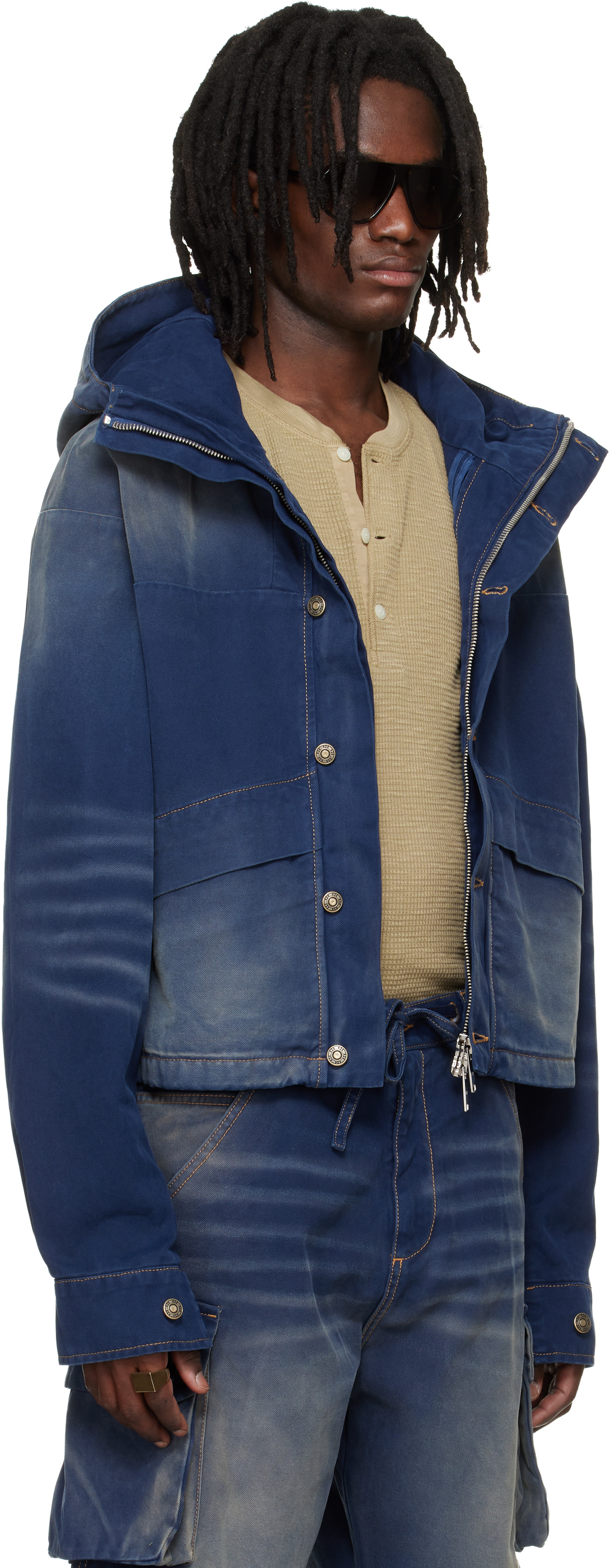 424 - Parka écourté bleu marine