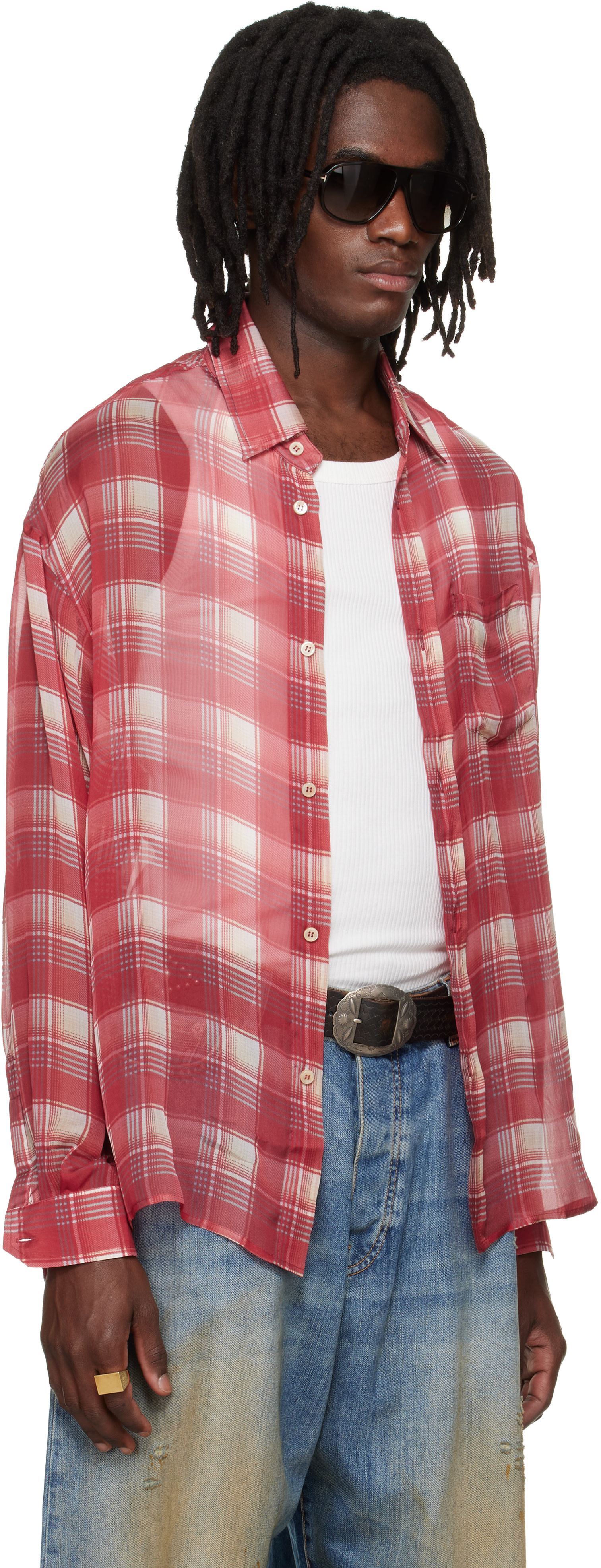 424 - Red Silk Shirt