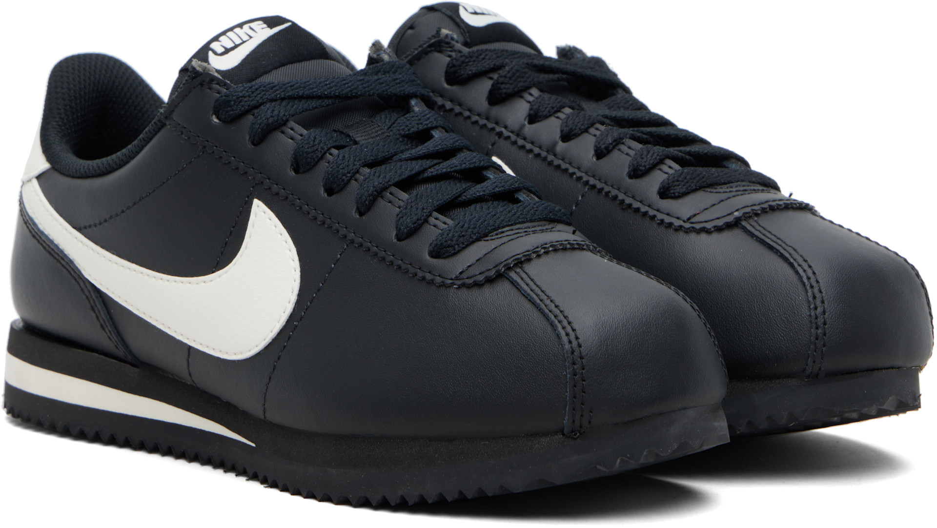 Nike - Baskets Cortez noires en cuir