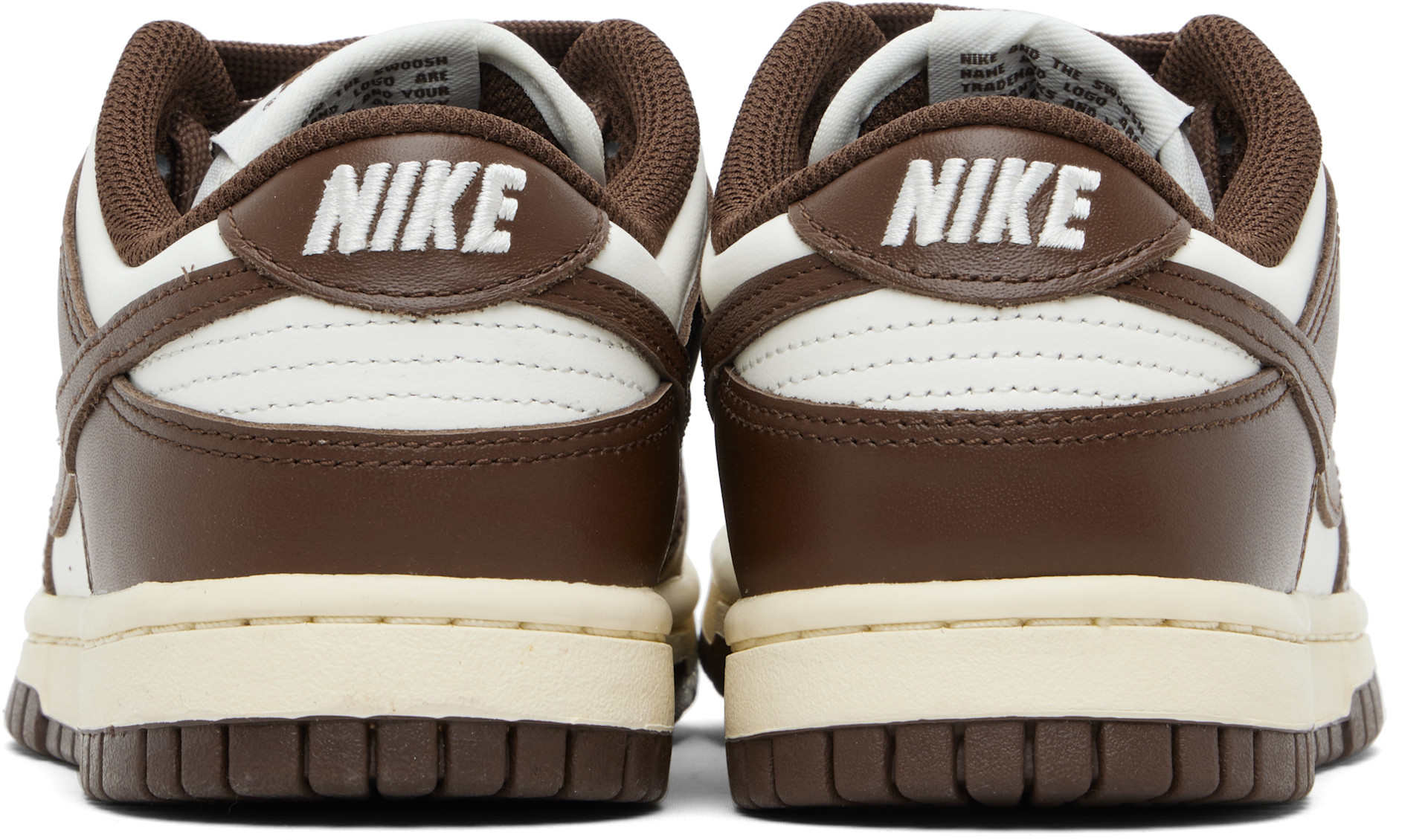 Nike - Baskets basses Dunk blanc cassé et brun