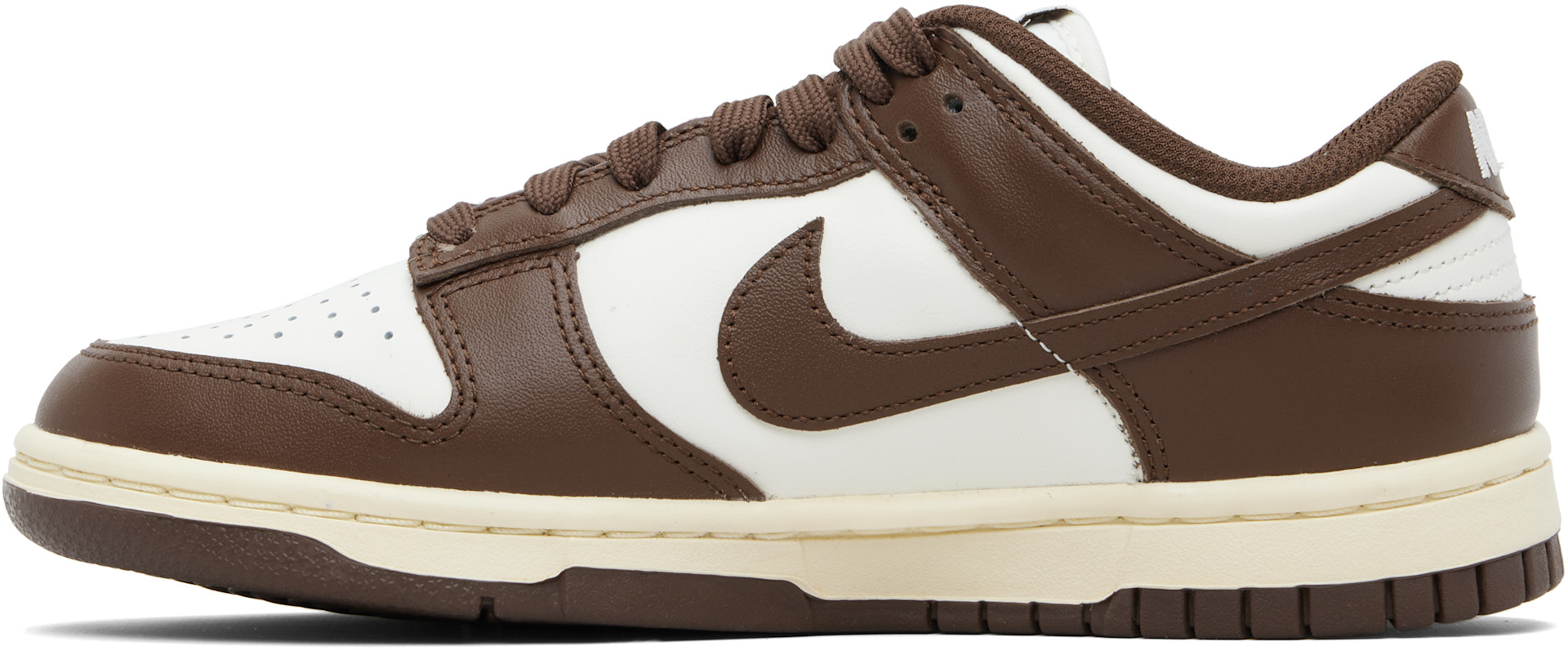 Nike - Baskets basses Dunk blanc cassé et brun