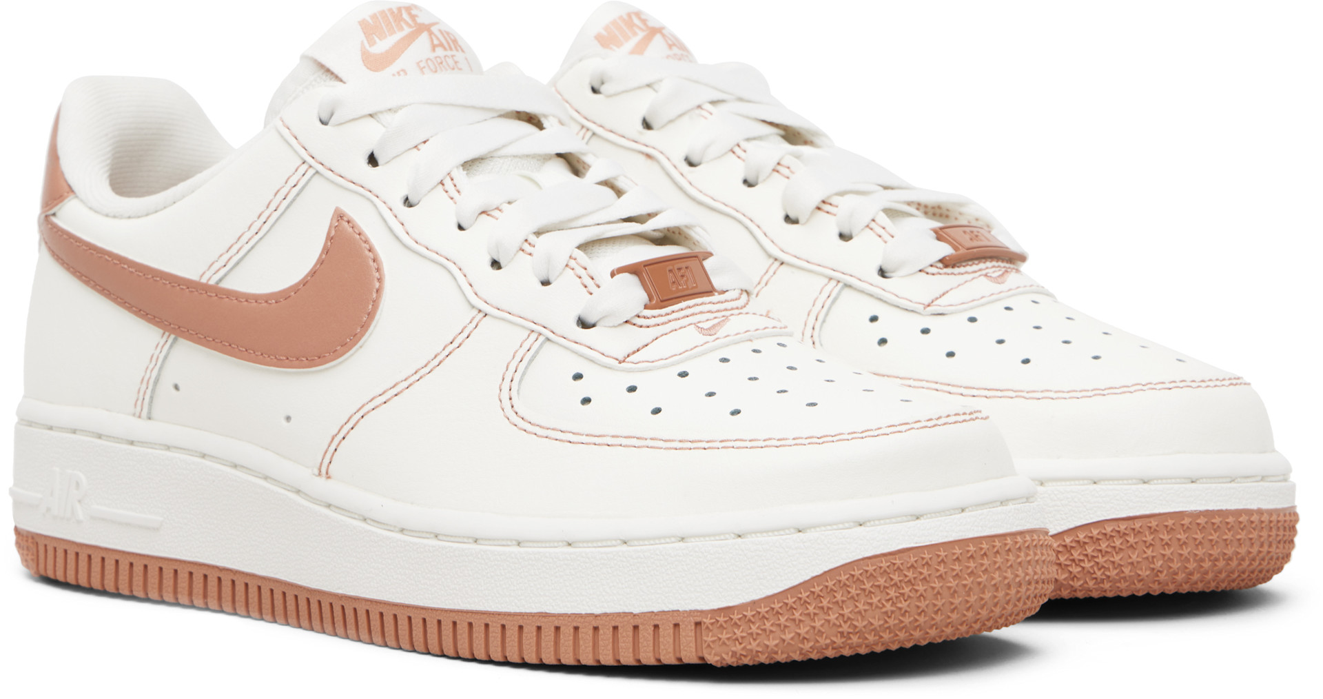 Nike - Baskets Air Force 1 '07 blanc cassé et rose