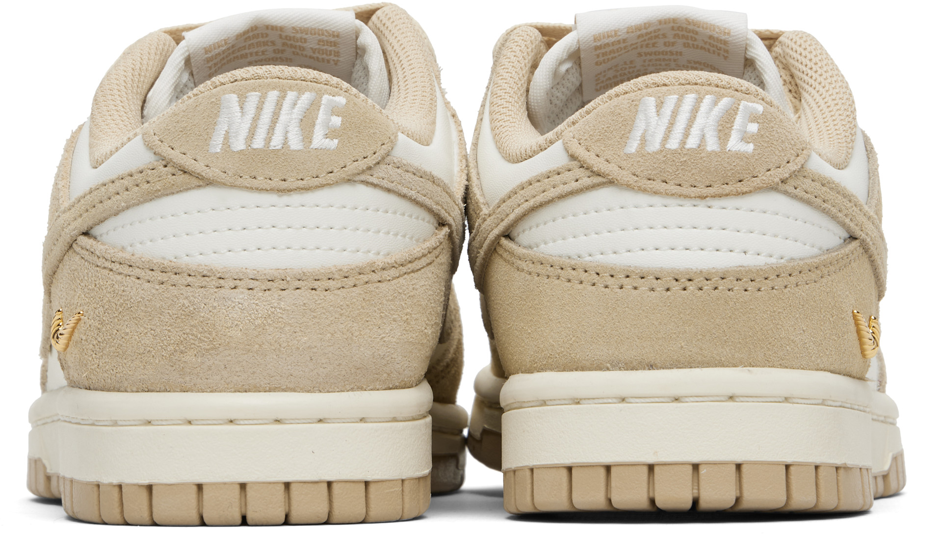【新品】 Nike Dunk Low Beige/White 24cm スエード Nike: ベージュ＆オフホワイト Dunk Low スエード スニーカー | SSENSE