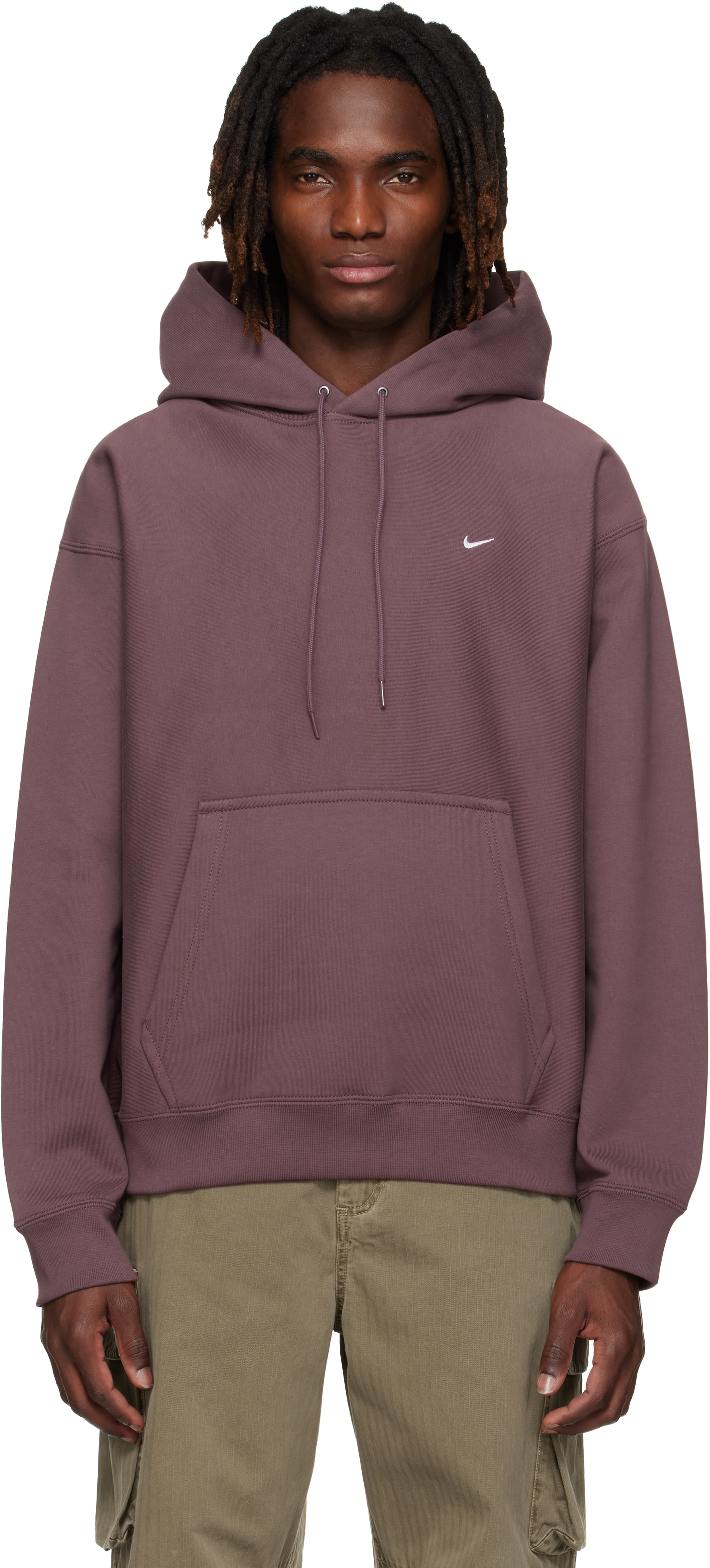 Nike - Pull à capuche bourgogne à 'Swoosh'