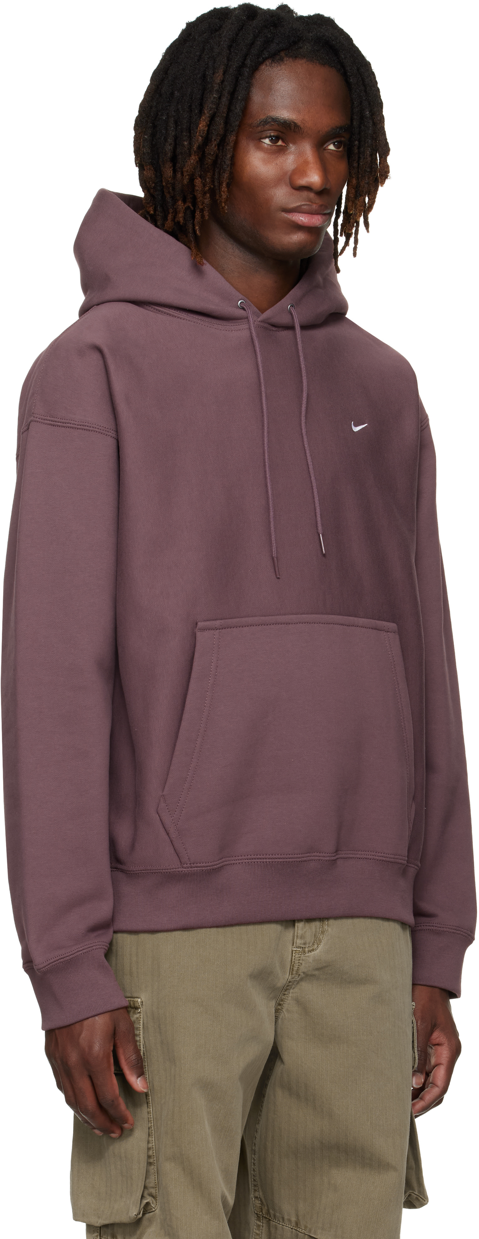 Nike - Pull à capuche bourgogne à 'Swoosh'