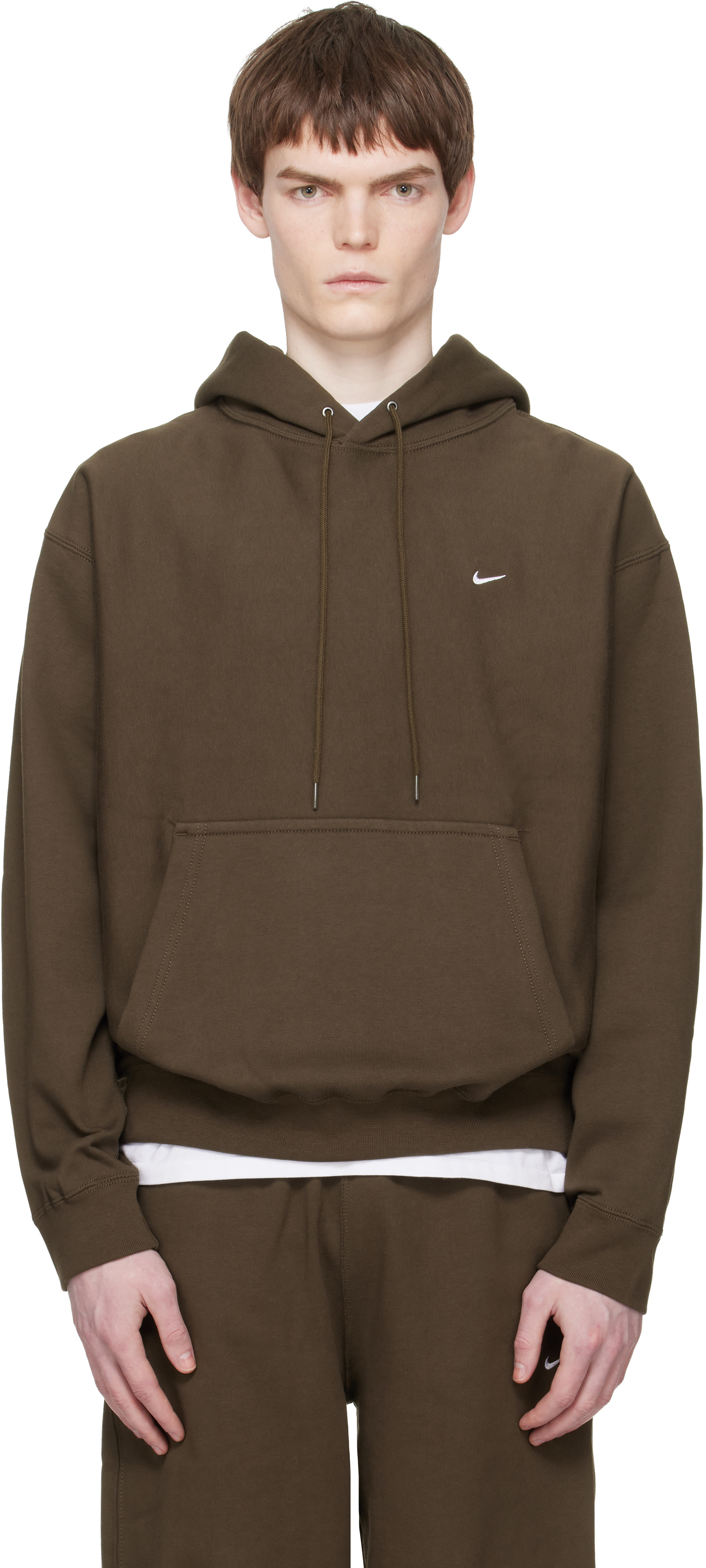 Nike - Pull à capuche kaki à 'Swoosh'