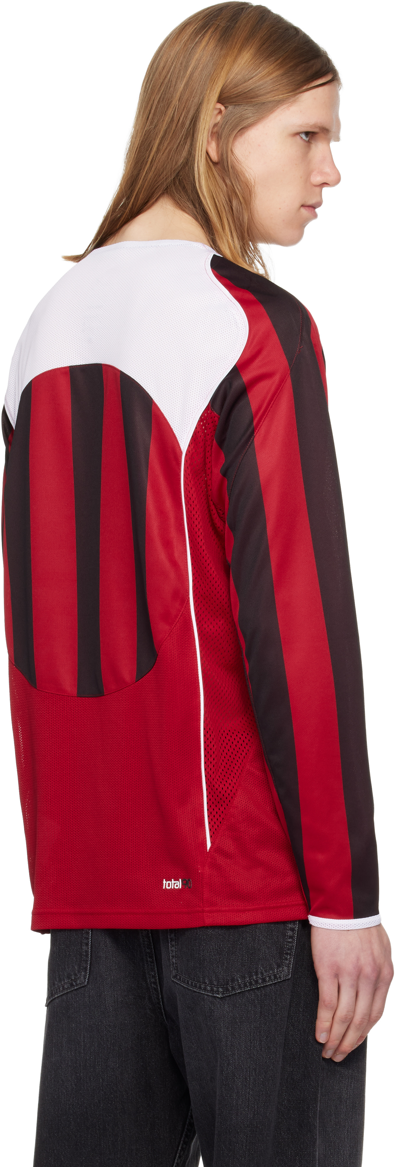 Nike: レッド＆ブラック Total 90 Dri-FIT Football 長袖 ジャージー