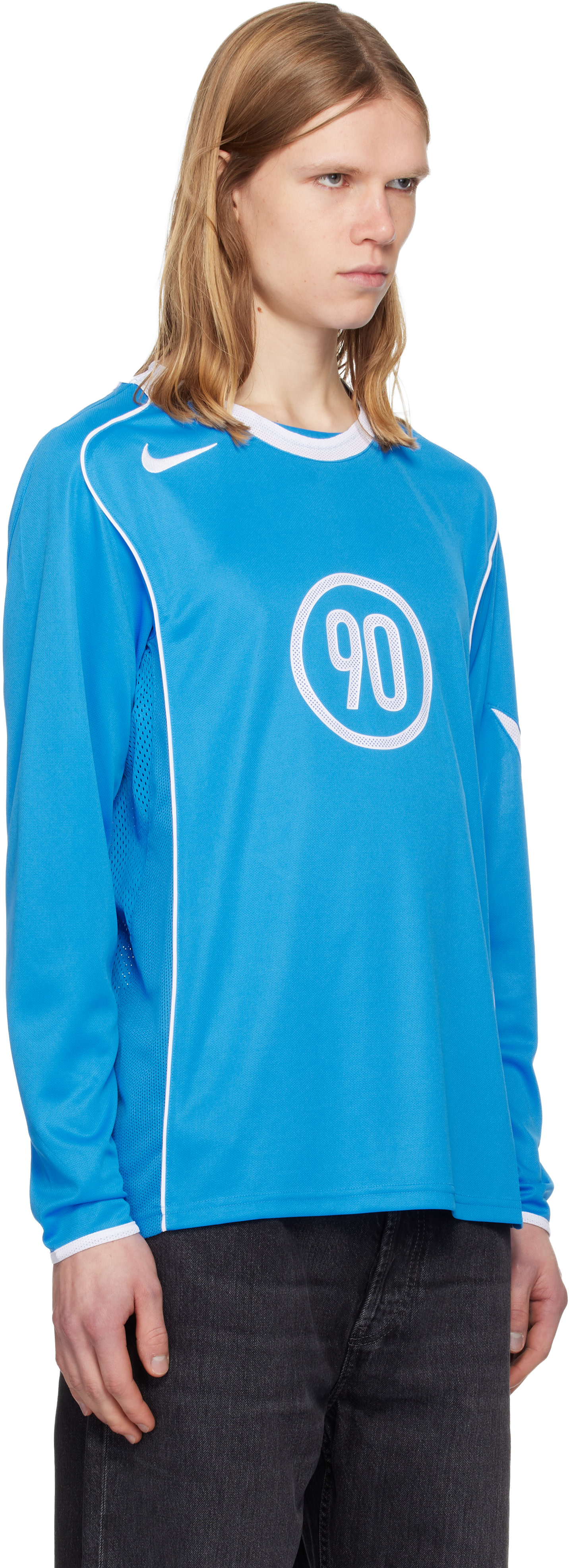 Nike: Blue Total 90 Dri-FIT Long-Sleeve Football Jersey | SSENSE