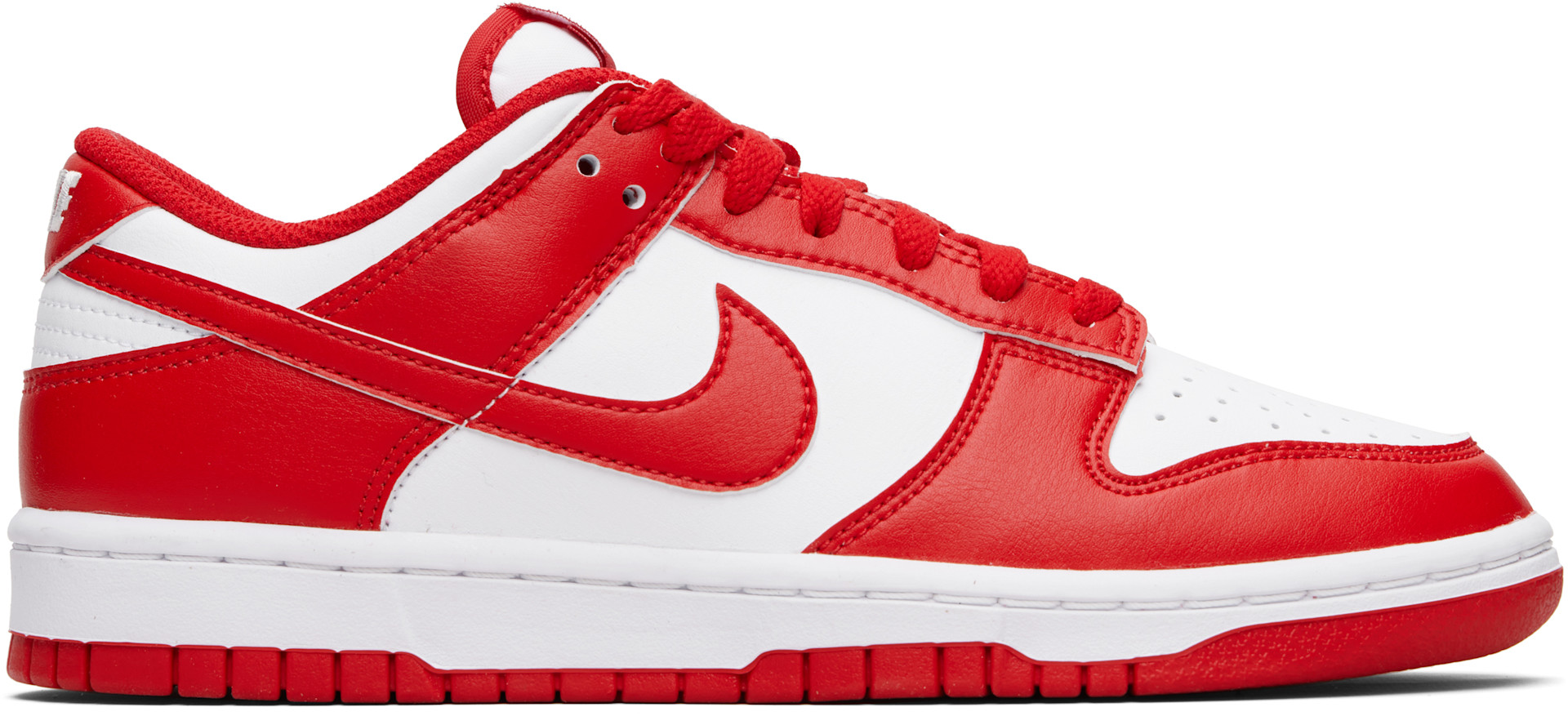 Nike - Baskets basses rétro Dunk blanc et rouge