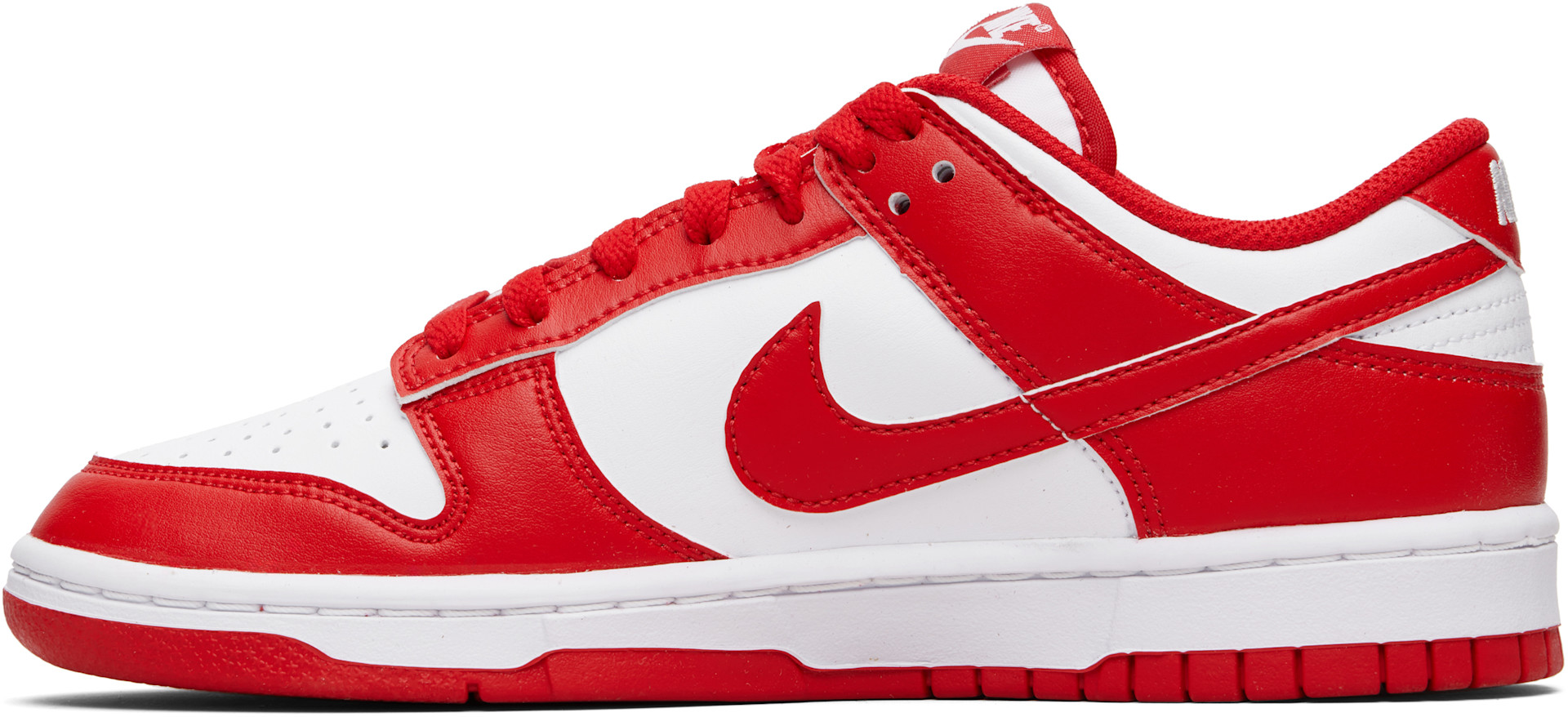 Nike - Baskets basses rétro Dunk blanc et rouge