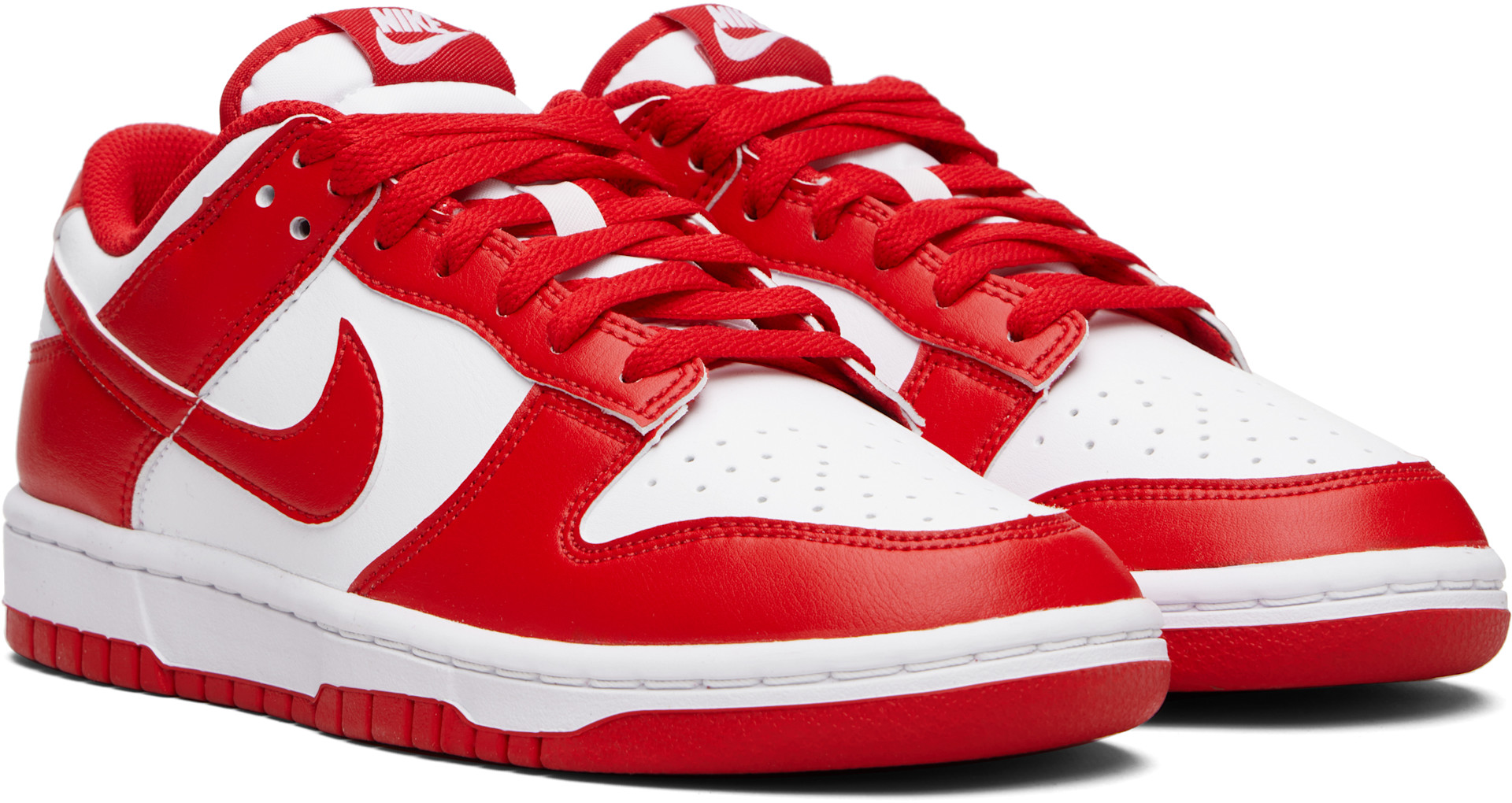 Nike - Baskets basses rétro Dunk blanc et rouge