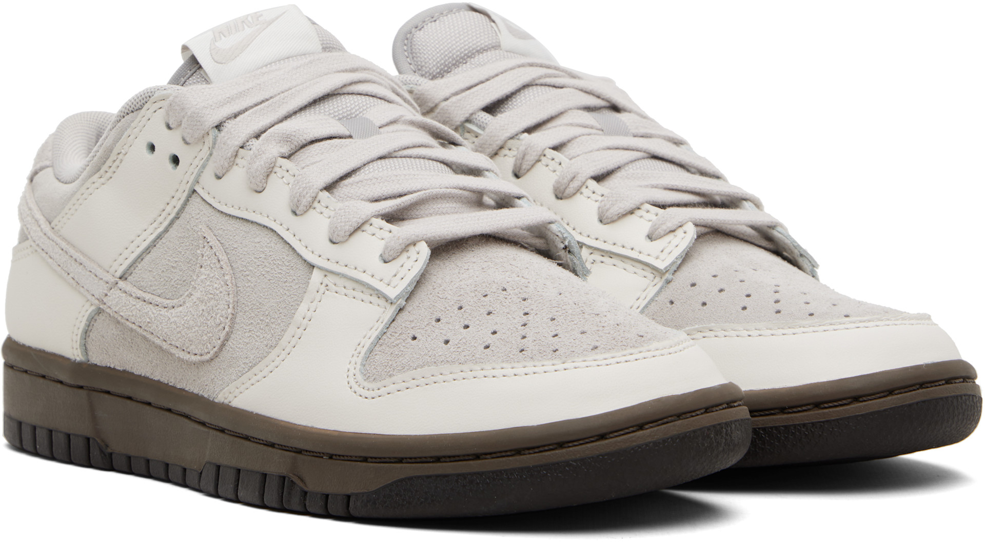Nike: Gray & Off-White Dunk Low Retro Sneakers | SSENSE