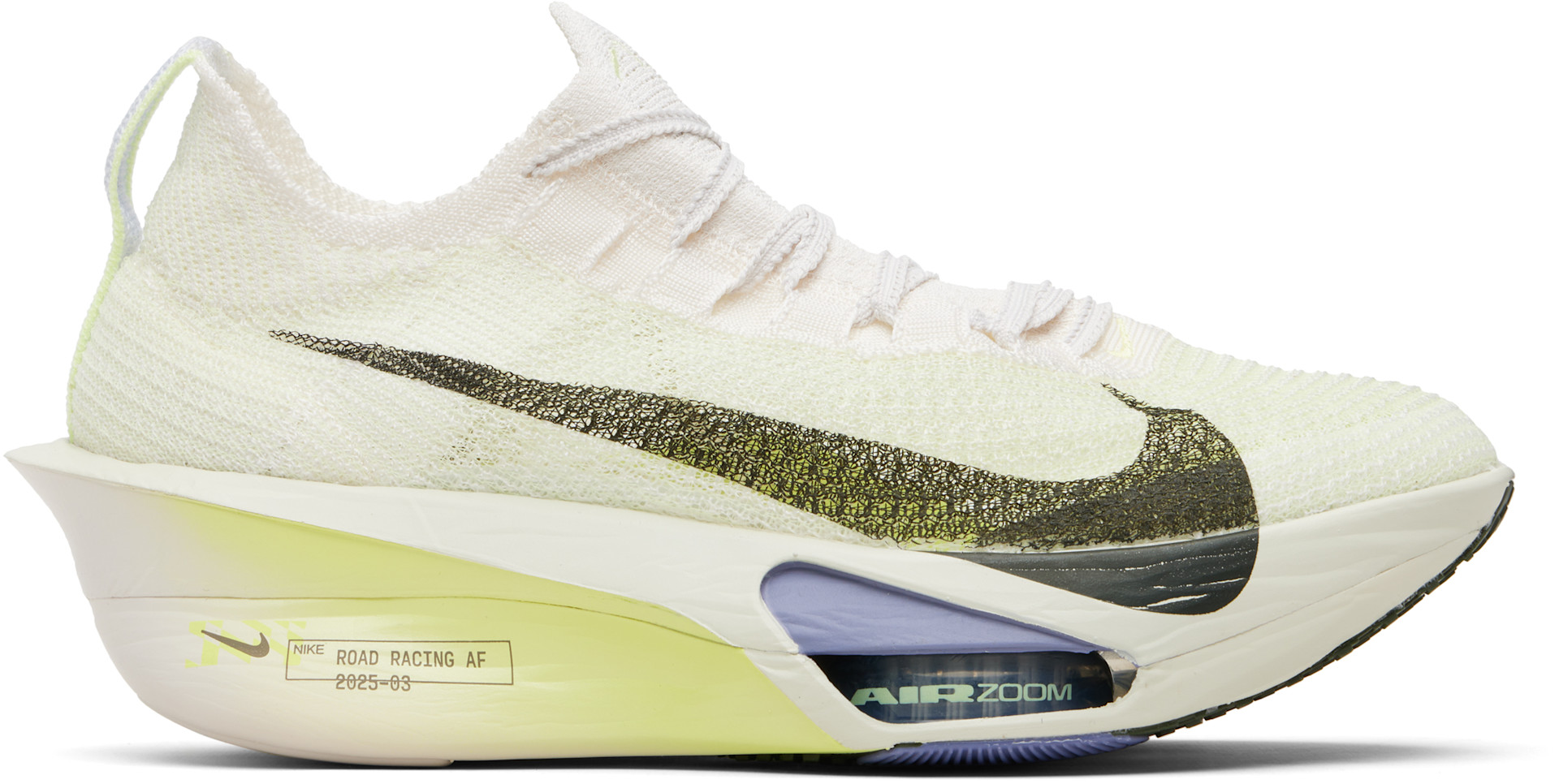 Nike - Baskets Alphafly 3 blanc cassé et jaune
