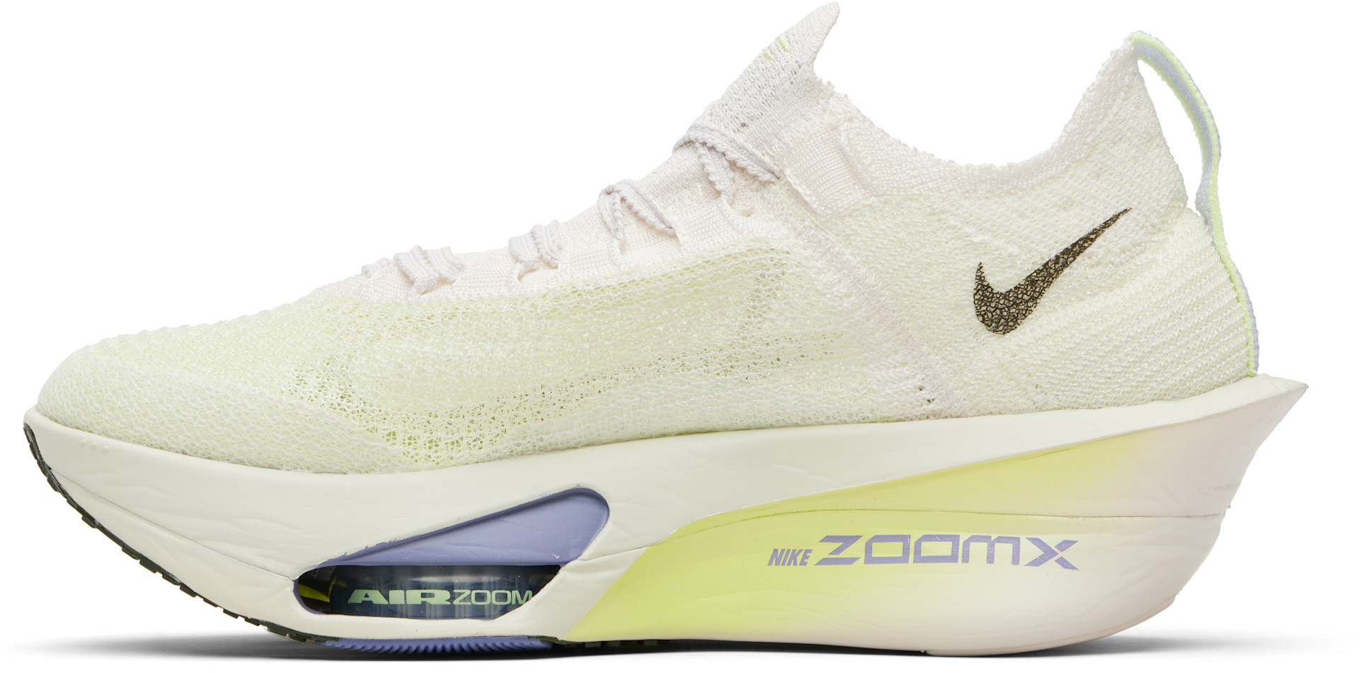 Nike - Baskets Alphafly 3 blanc cassé et jaune