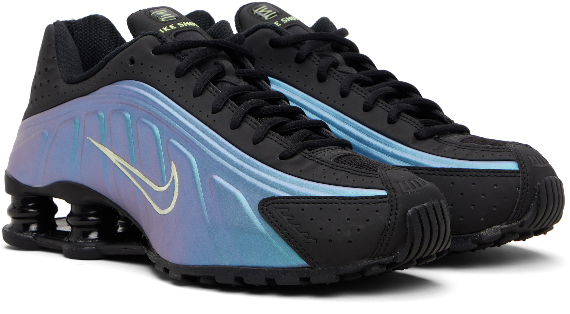 Nike: Black & Blue Shox R4 Sneakers | SSENSE
