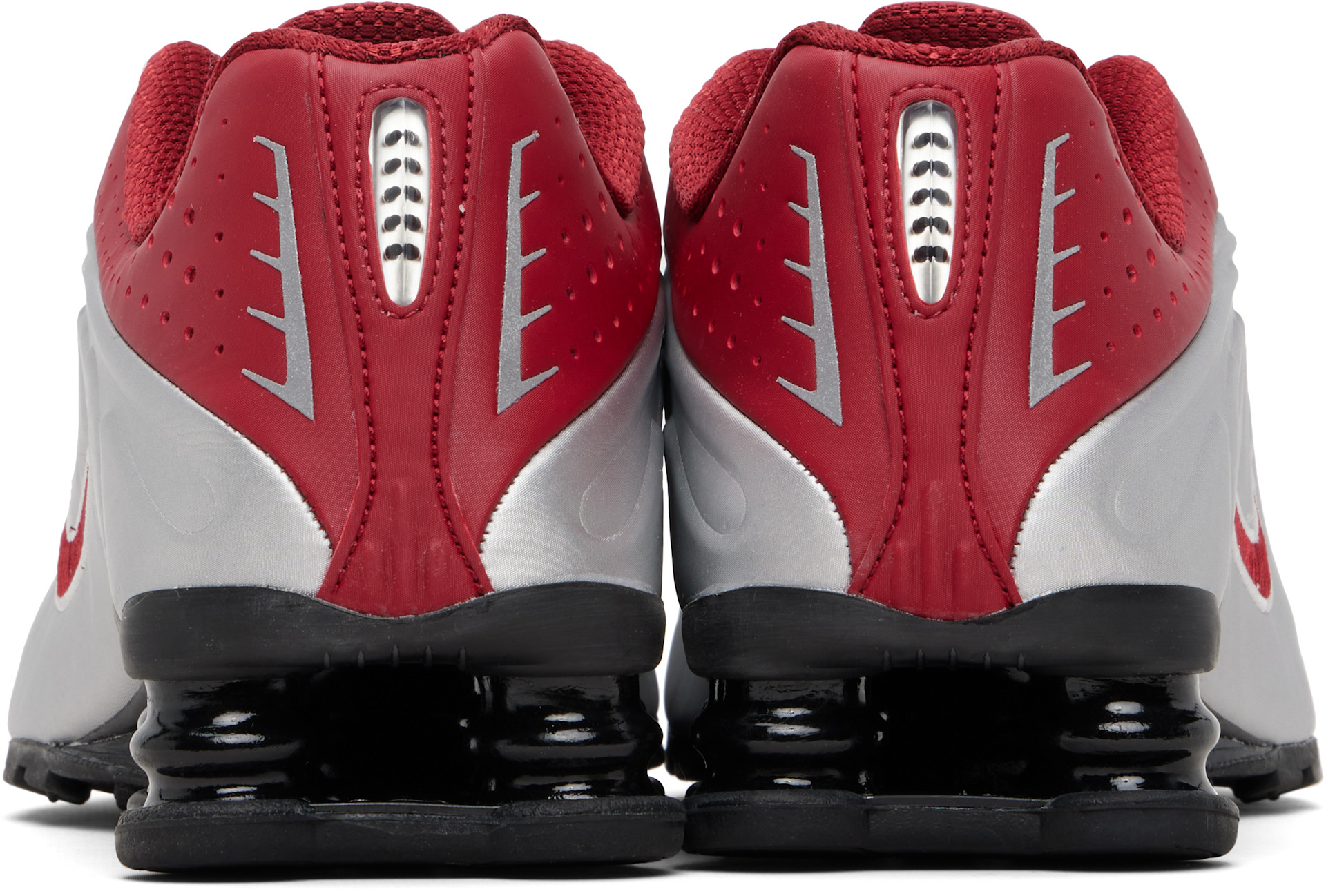 Nike: Red & Silver Shox R4 Sneakers | SSENSE