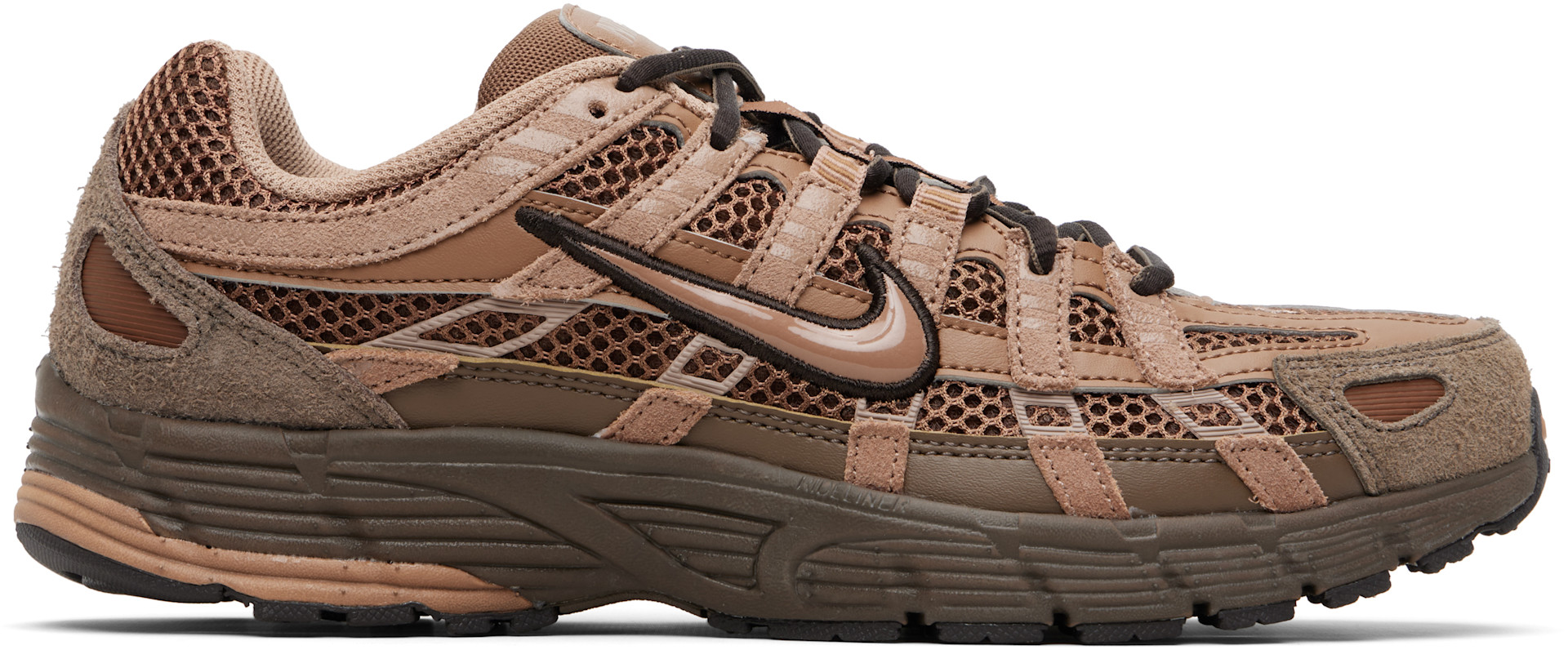 Nike - Baskets P-6000 brunes en suède