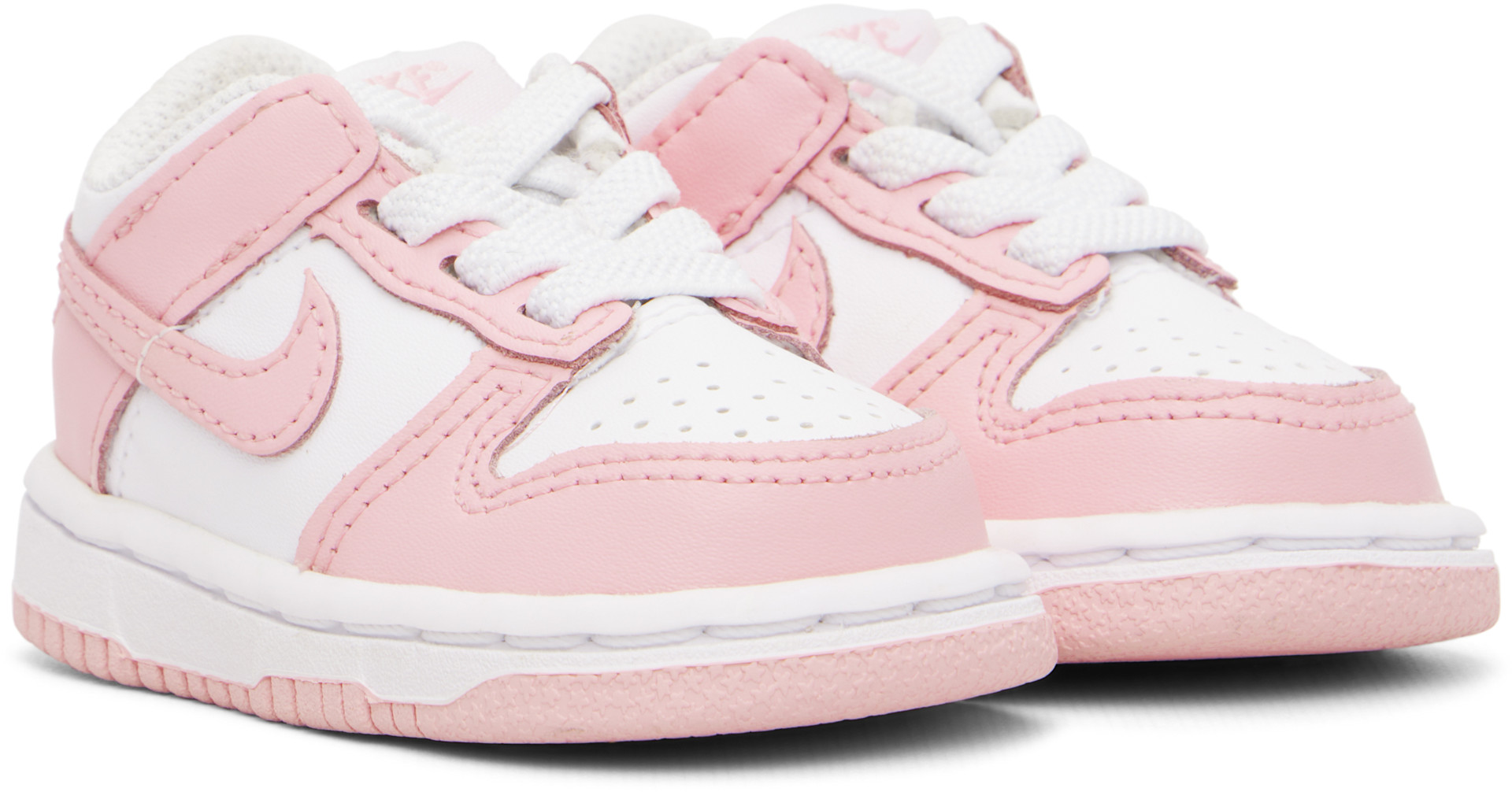 Nike - Bébé | Baskets basses Dunk blanc et rose