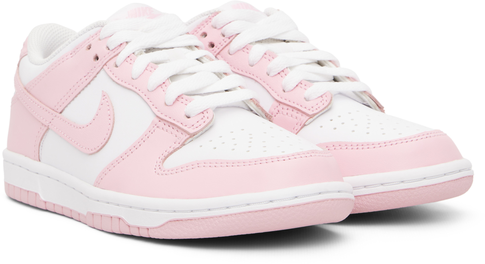 Nike - Jeune | Baskets basses Dunk rose et blanc