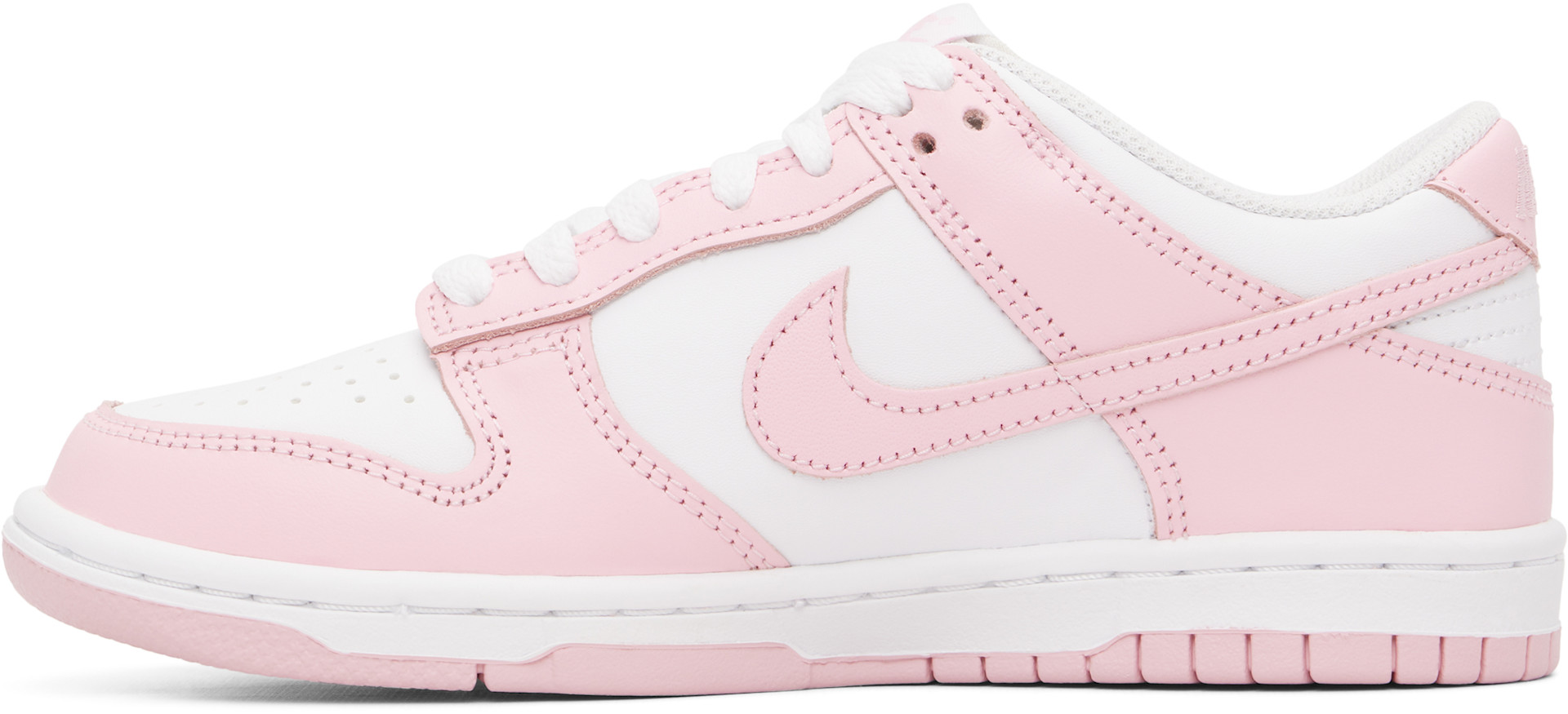 Nike: リトルキッズ｜ピンク＆ホワイト Dunk Low スニーカー | SSENSE 日本