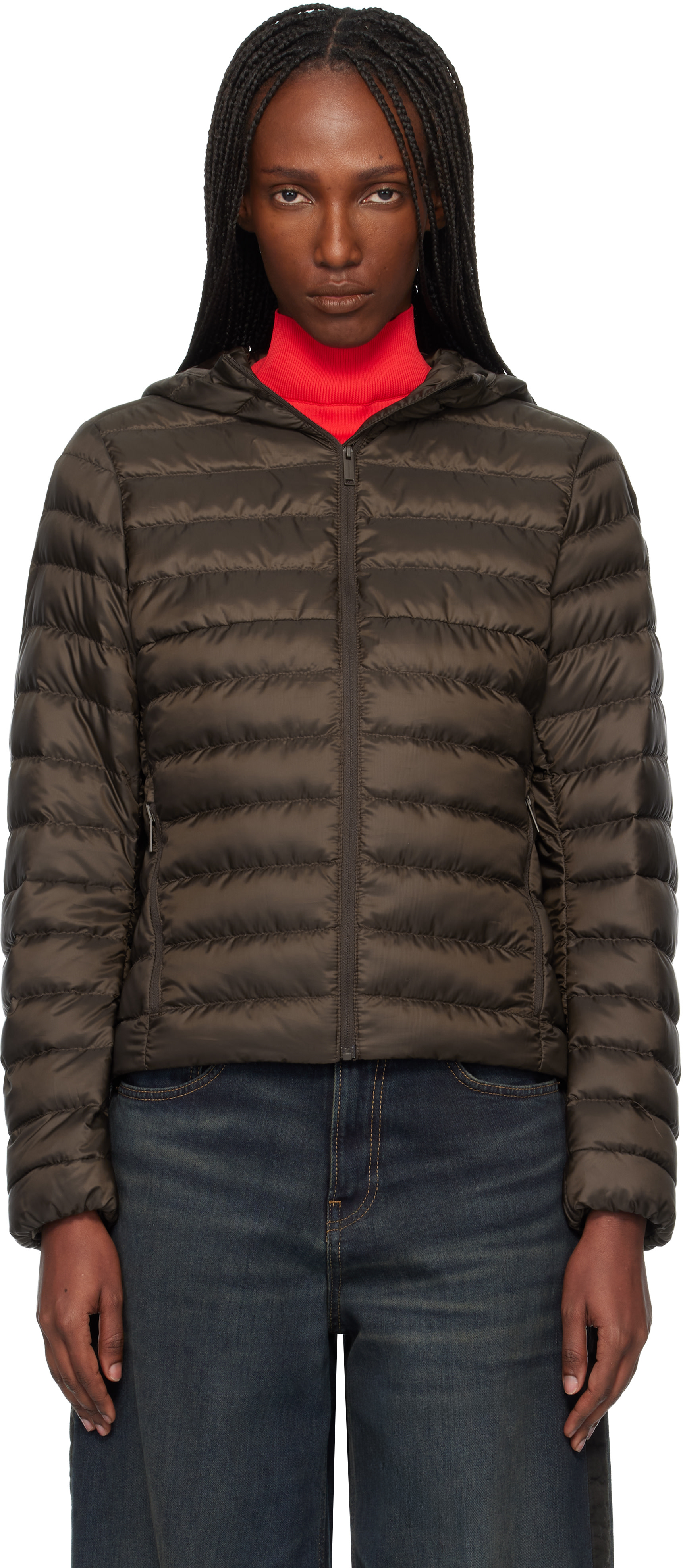 Canada Goose - 브라운 에테라 후디 다운 재킷