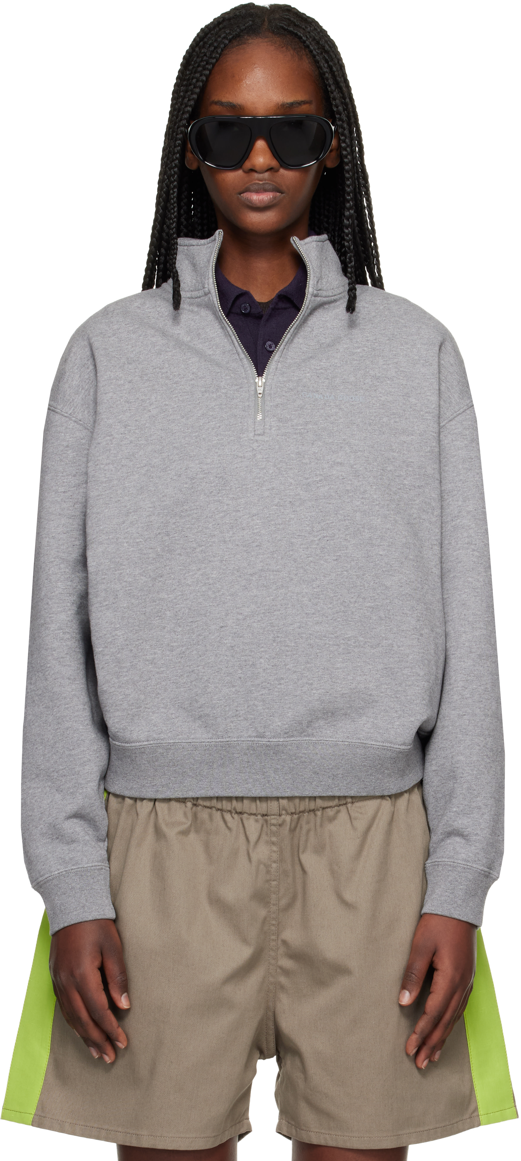 Canada Goose - Pull molletonné Wander gris à demi-glissière