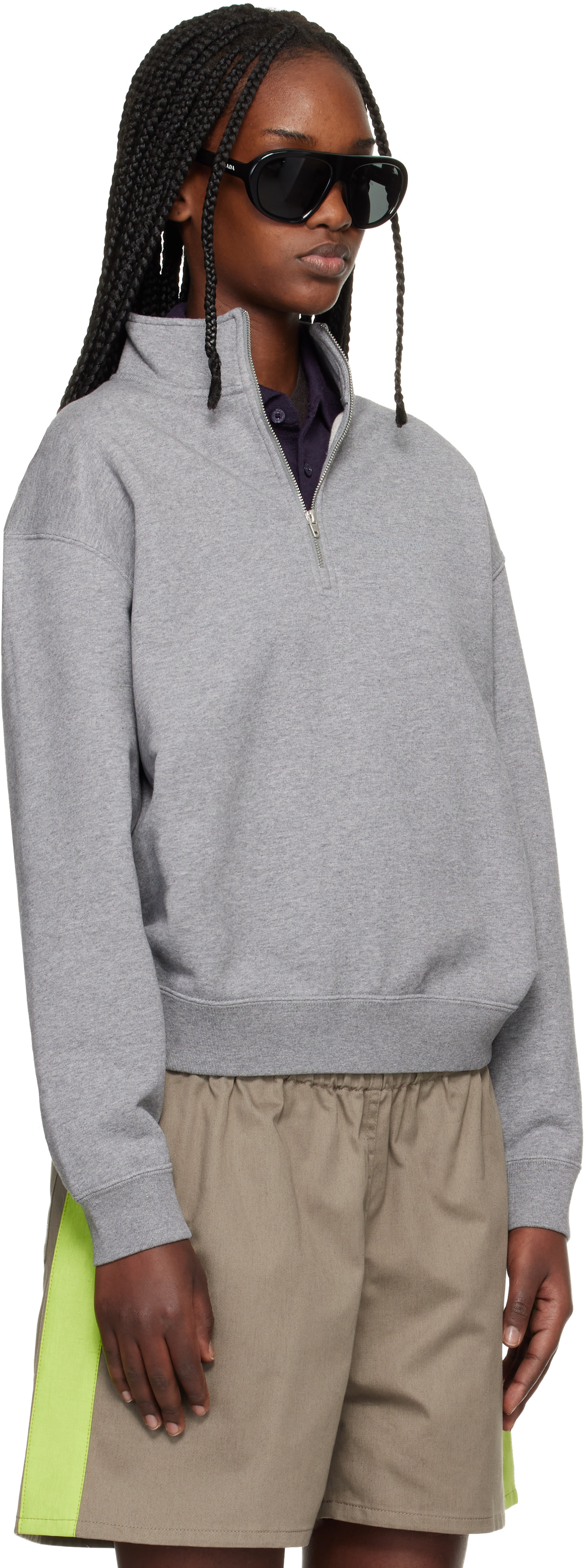 Canada Goose - Pull molletonné Wander gris à demi-glissière