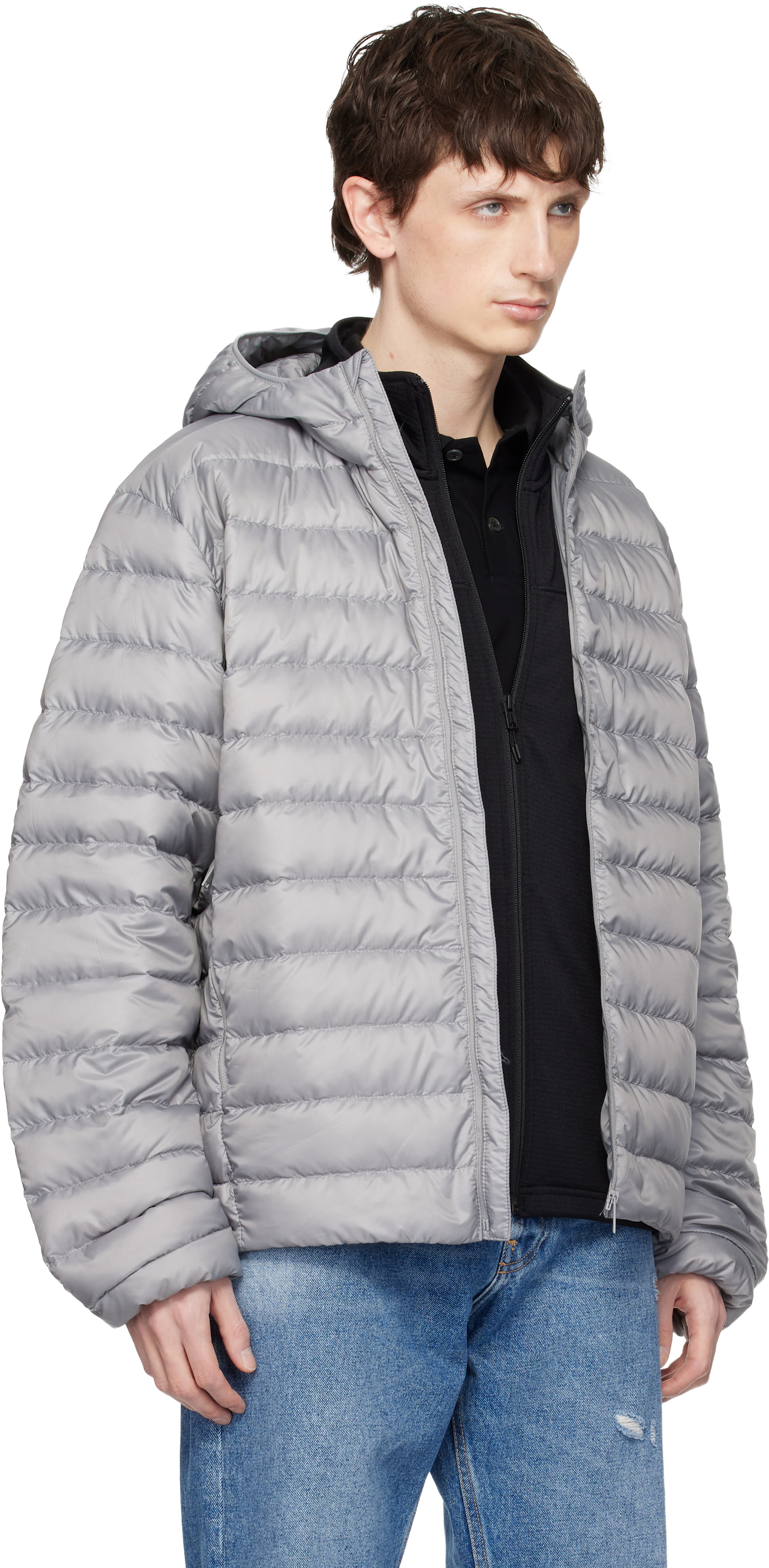 Canada Goose - 그레이 토날 라벨 스트라투스 다운 재킷