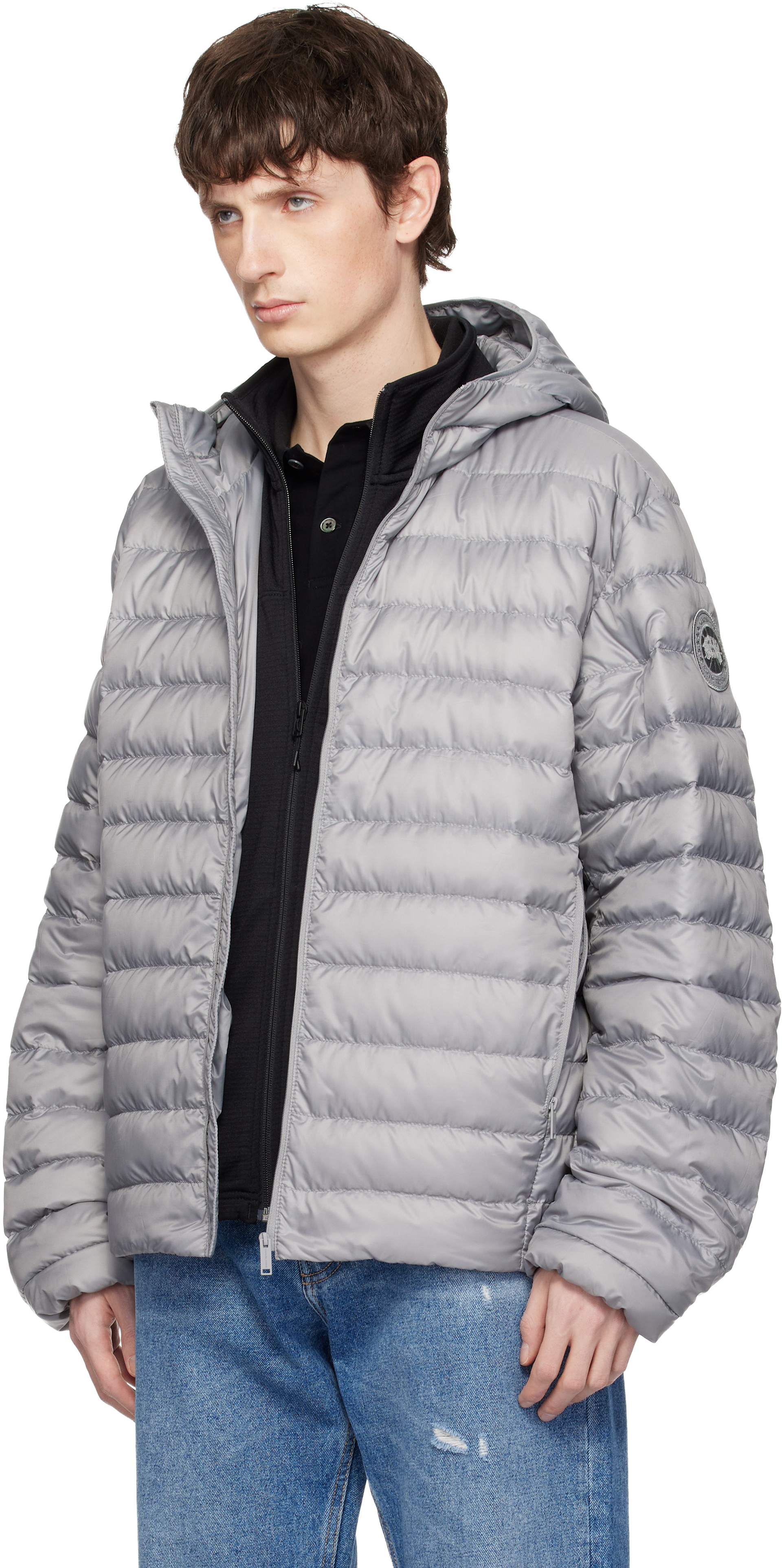 Canada Goose - 그레이 토날 라벨 스트라투스 다운 재킷