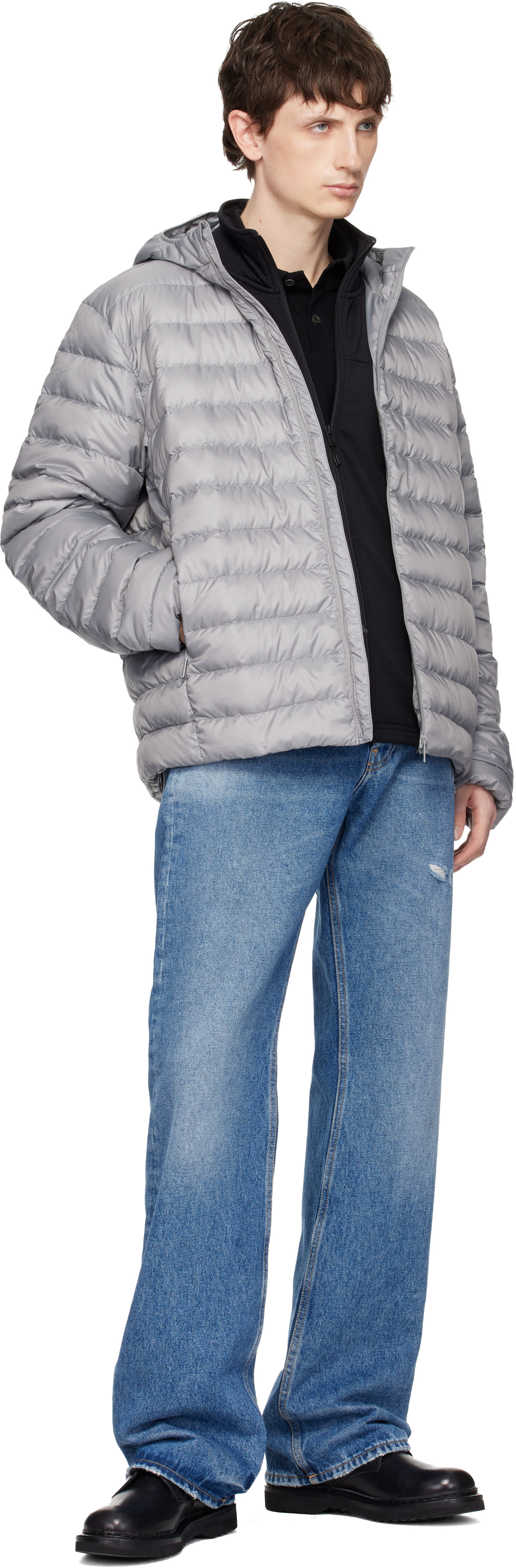 Canada Goose - 그레이 토날 라벨 스트라투스 다운 재킷