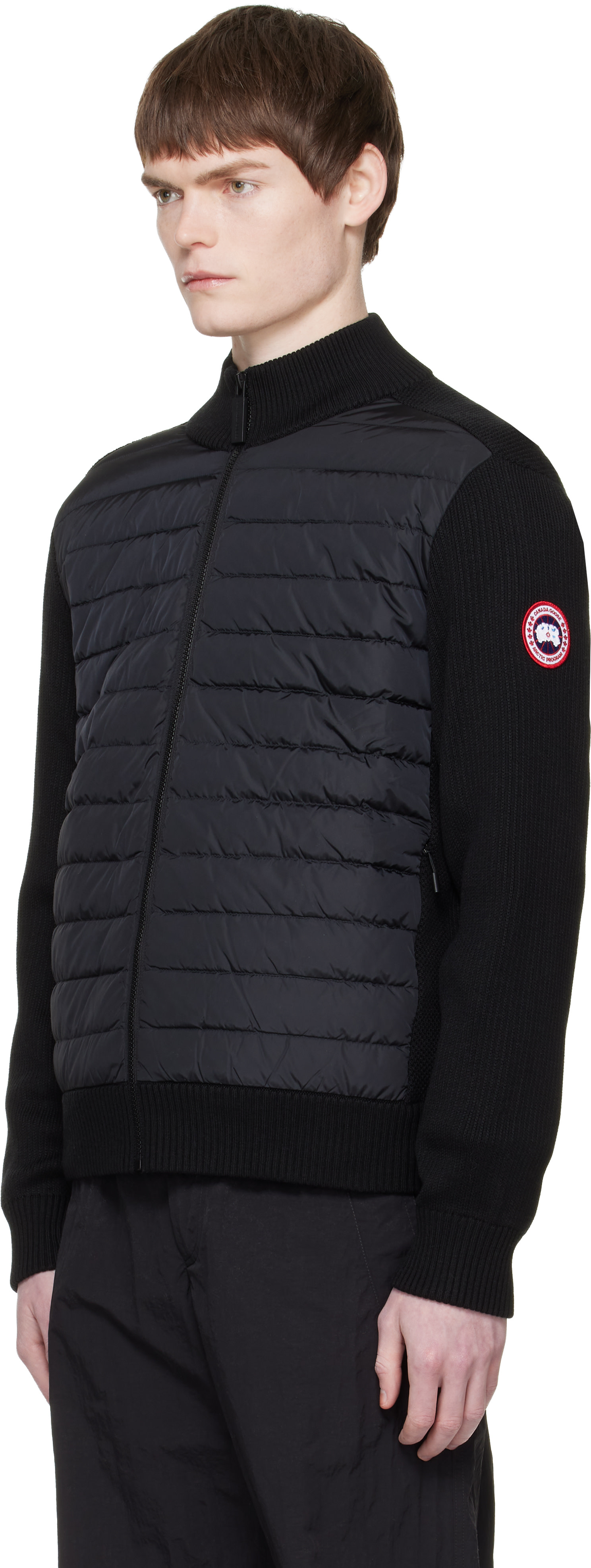Canada Goose - 블랙 하이브릿지 니트 다운 재킷