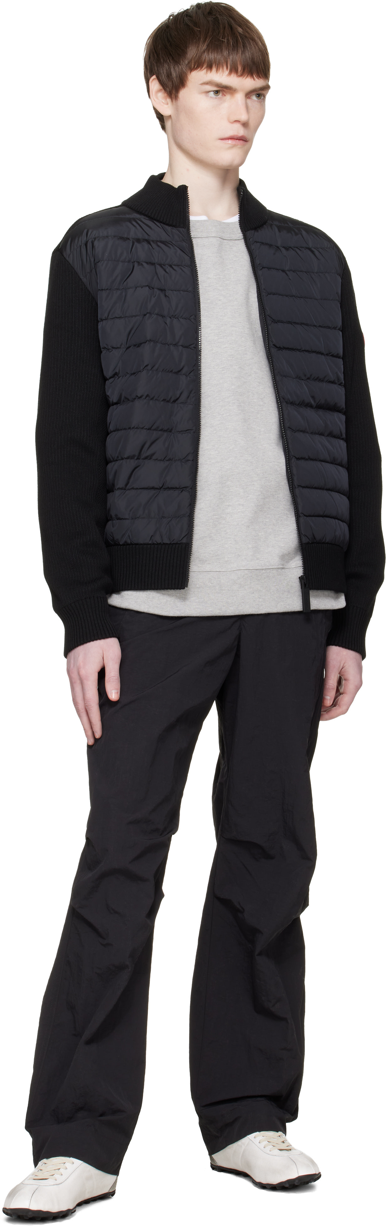 Canada Goose - 블랙 하이브릿지 니트 다운 재킷