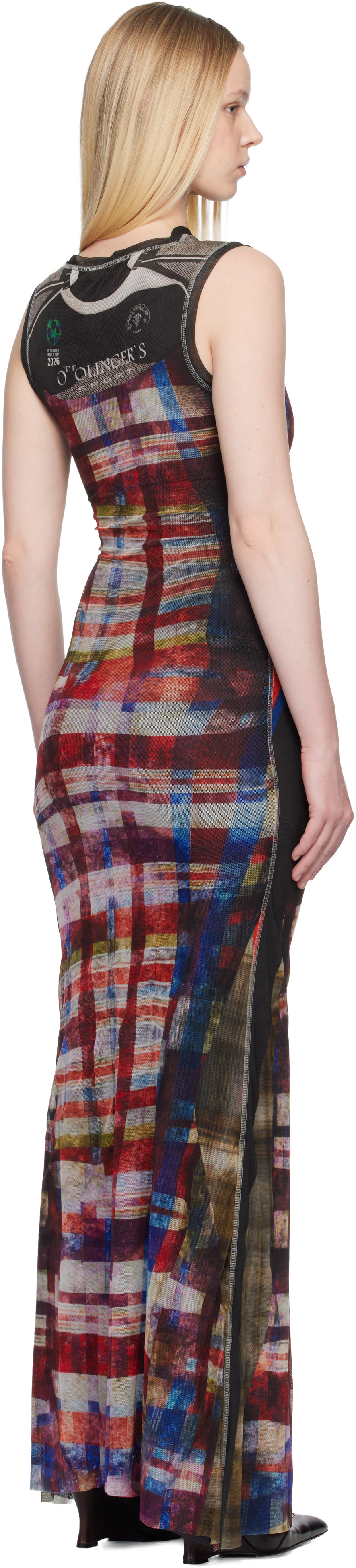Ottolinger Red & Black Mesh Maxi Dress Ottolinger Red & Black Mesh Maxi Dress