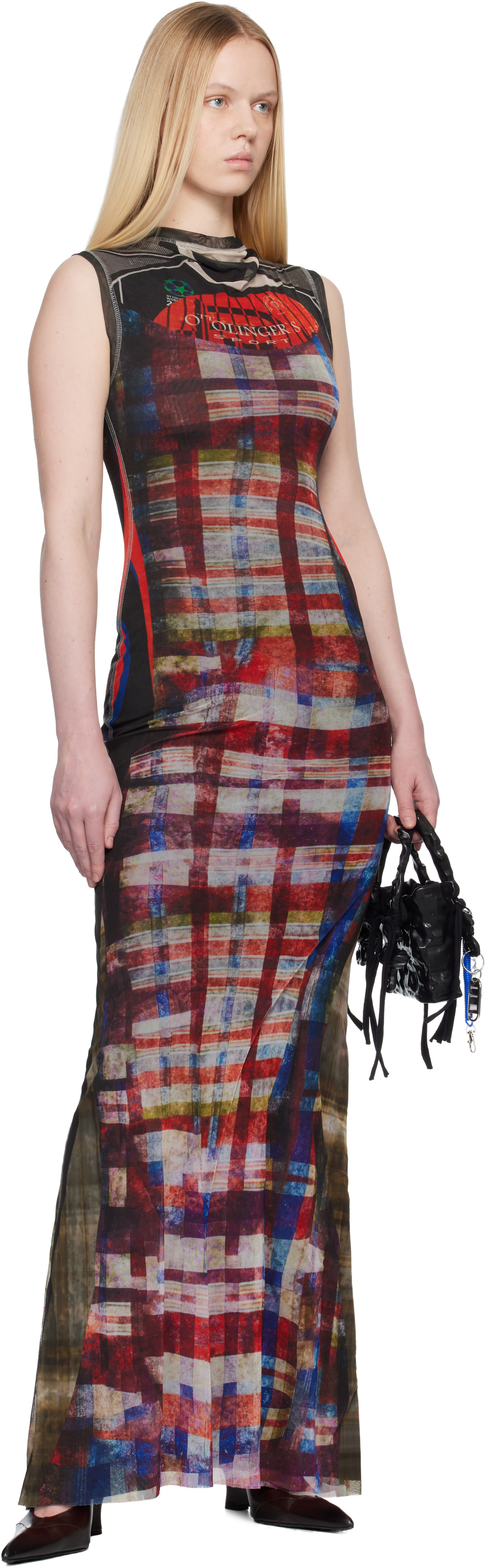 ottolinger mesh dress Ottolinger Polo Print Mesh Maxi Dress on Garmentory