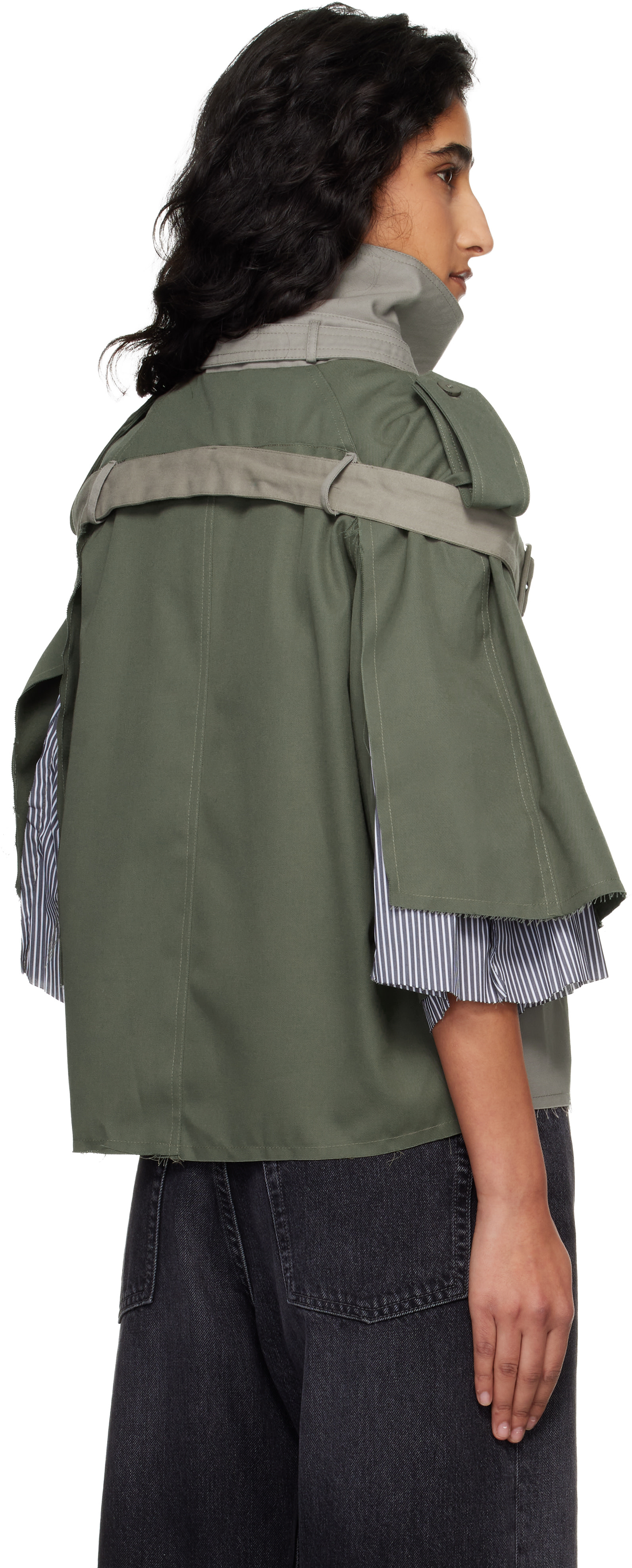 Ottolinger - Beige & Khaki Chopped Trench Jacket