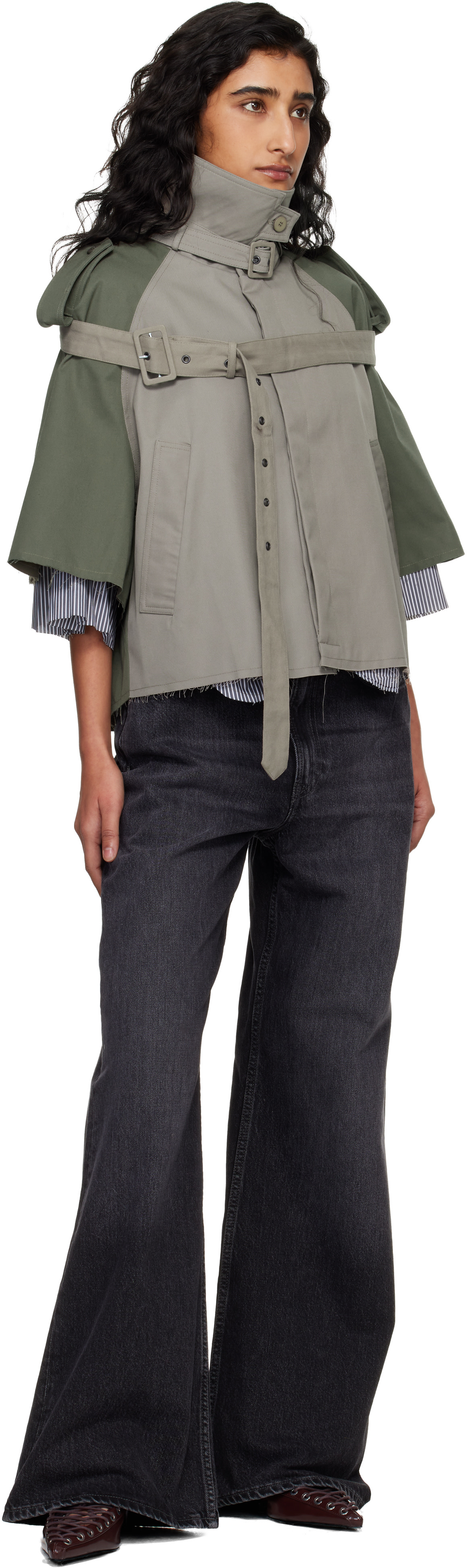 Ottolinger - Beige & Khaki Chopped Trench Jacket
