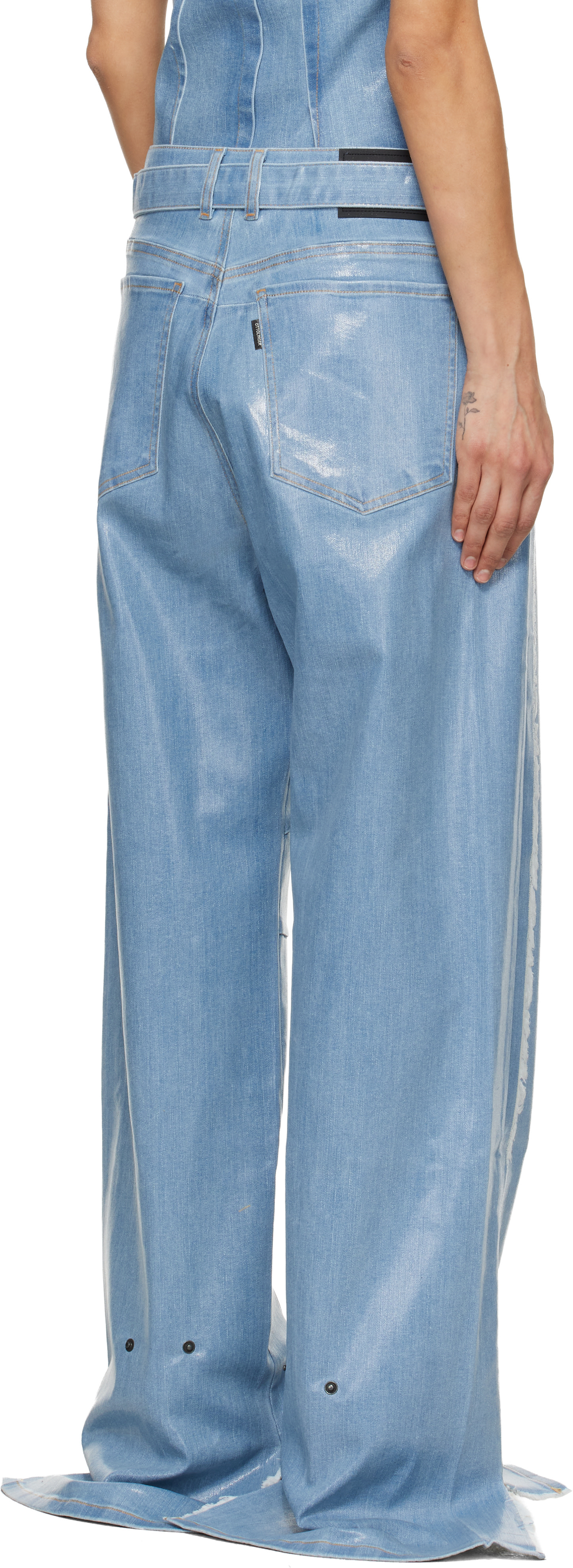 Ottolinger: Blue Glazed Baggy Jeans | SSENSE