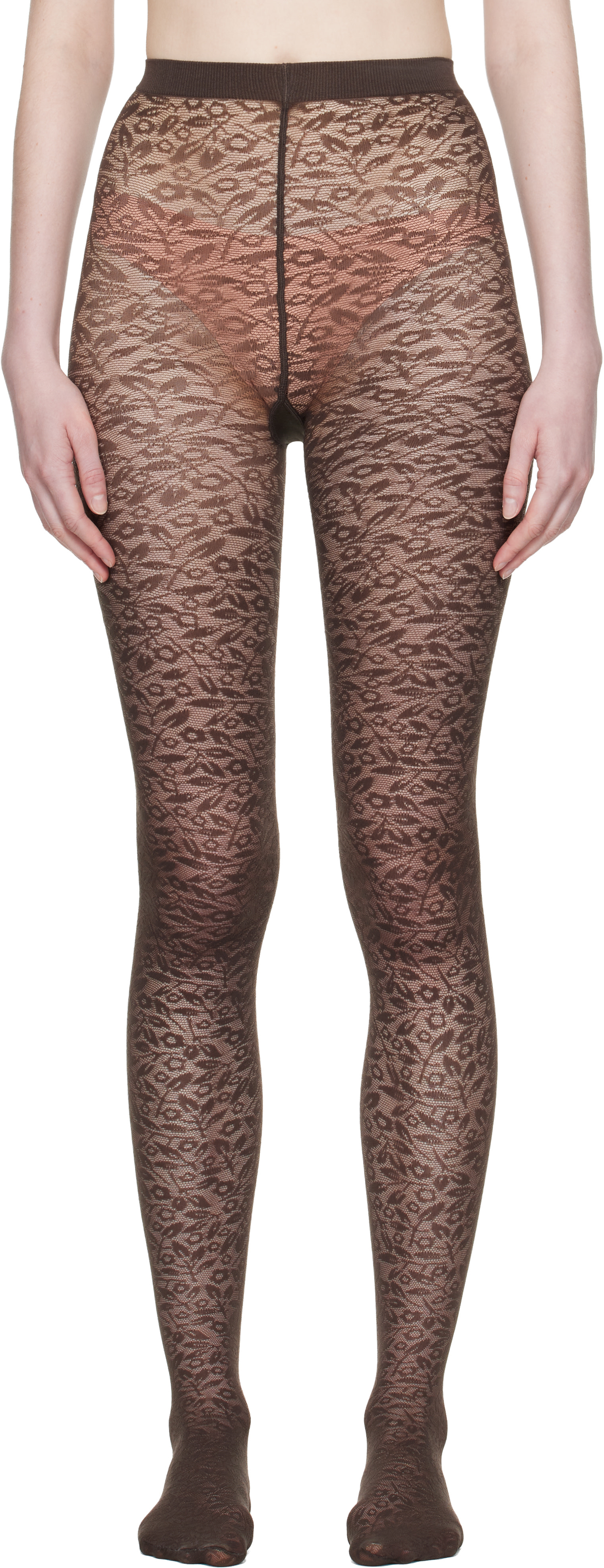 Wolford - Collant Bouquet brun