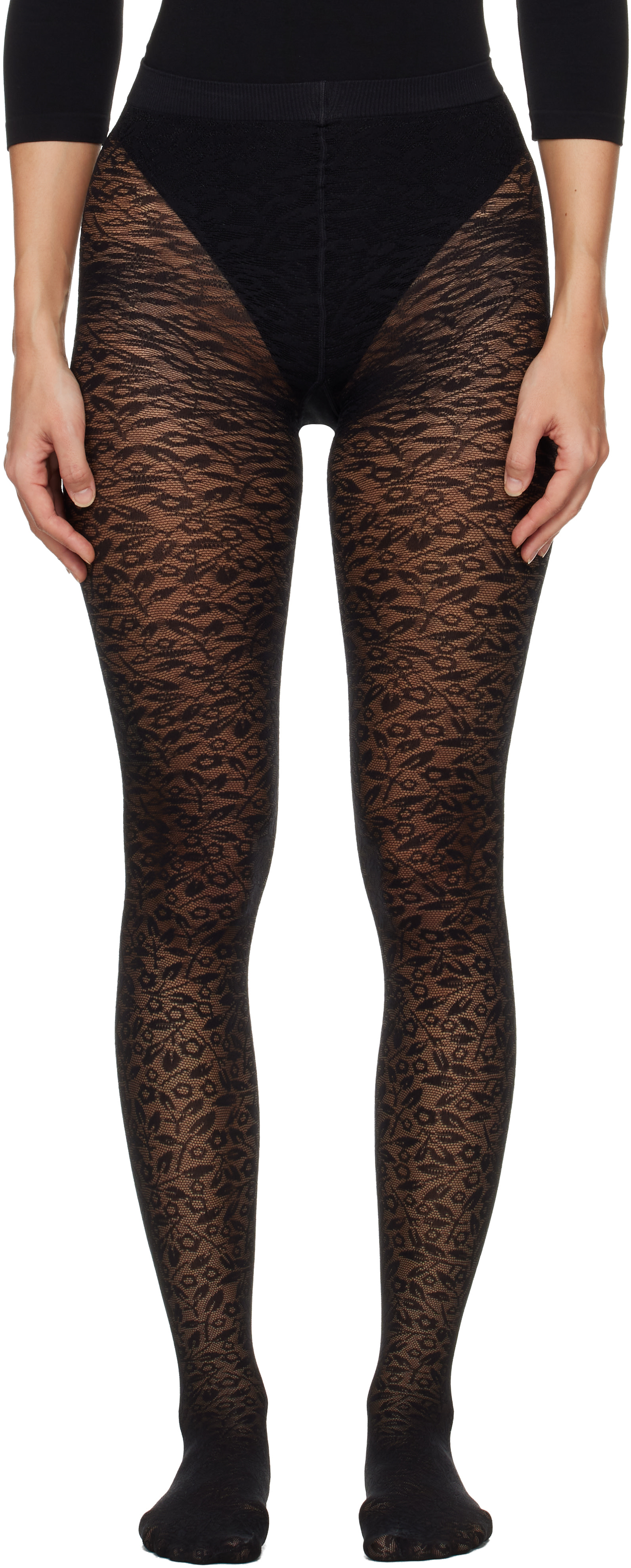 Wolford - Collant Bouquet noir