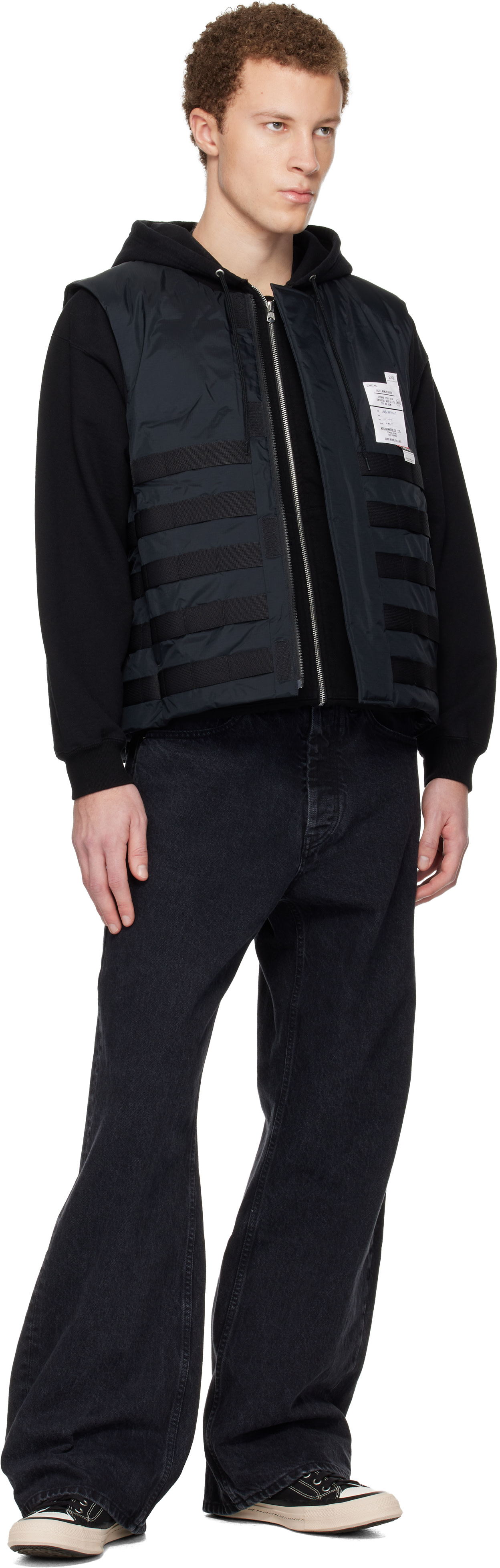 Neighborhood: Black Nanga Edition Tactical Down Vest | SSENSE India